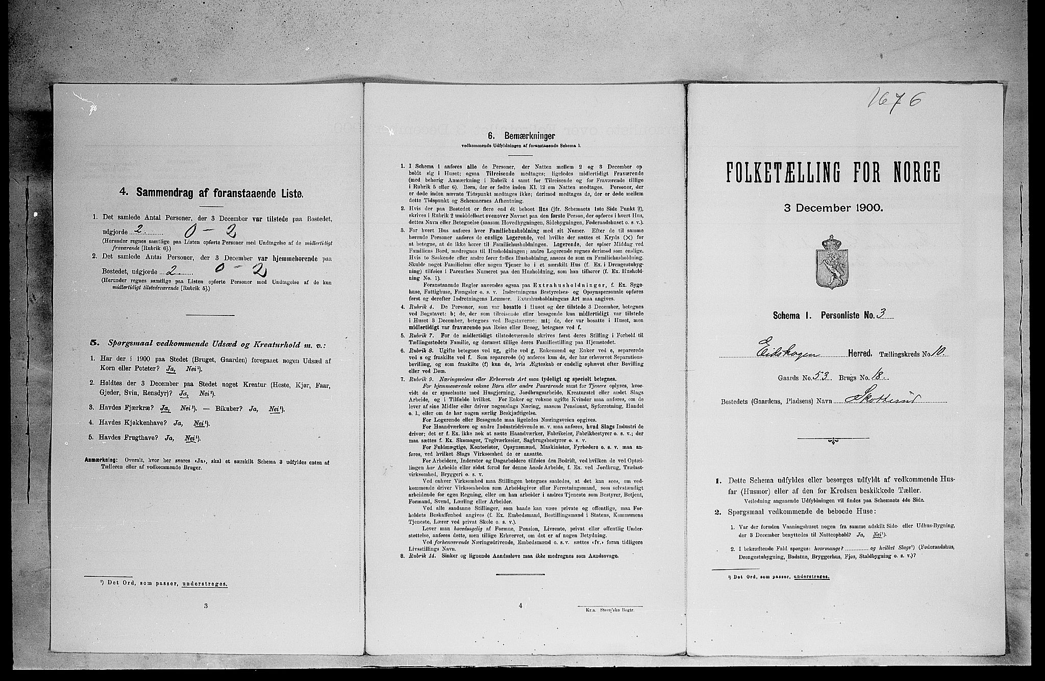 SAH, 1900 census for Eidskog, 1900, p. 1231