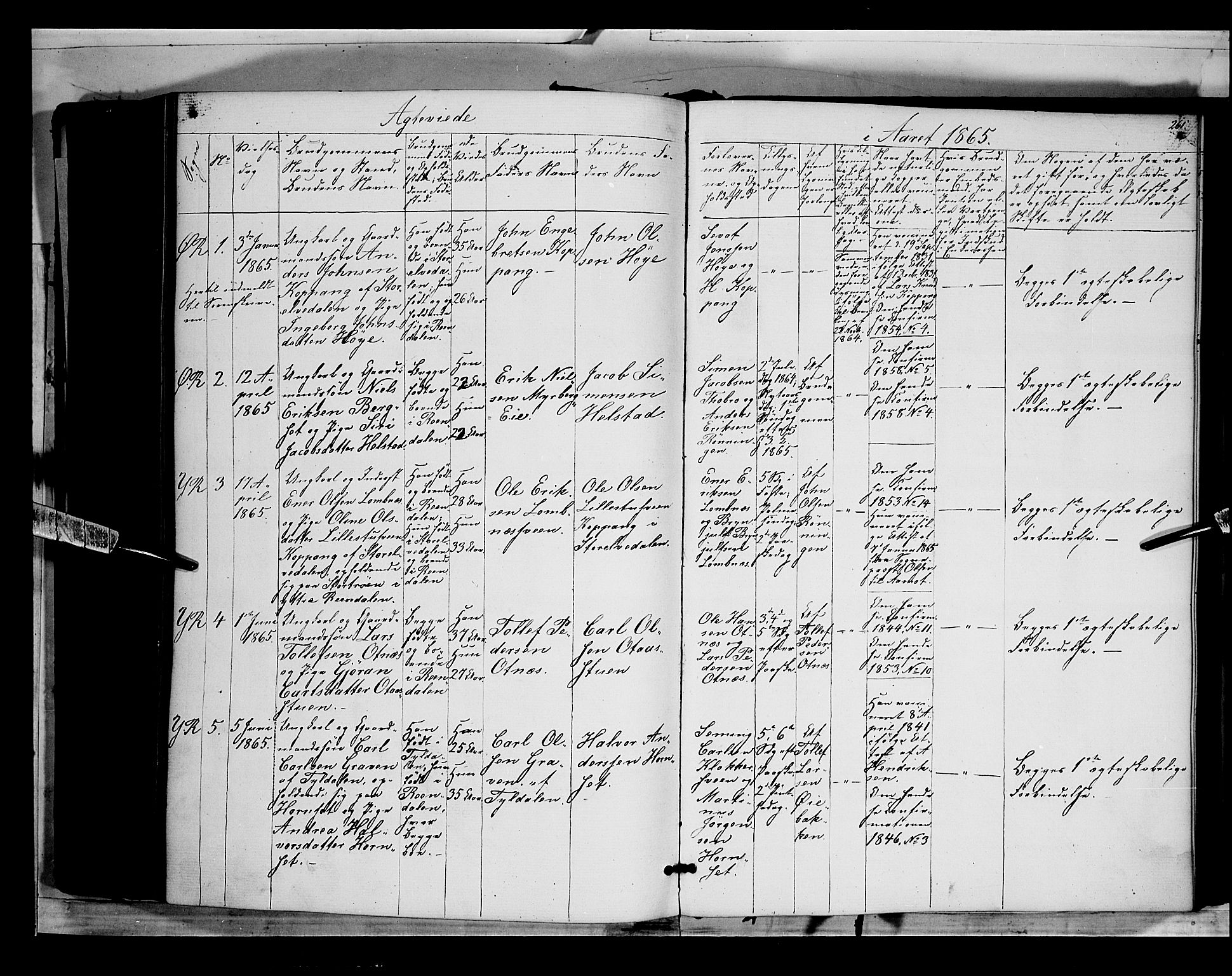 Rendalen prestekontor, SAH/PREST-054/H/Ha/Haa/L0005: Parish register (official) no. 5, 1853-1866, p. 261
