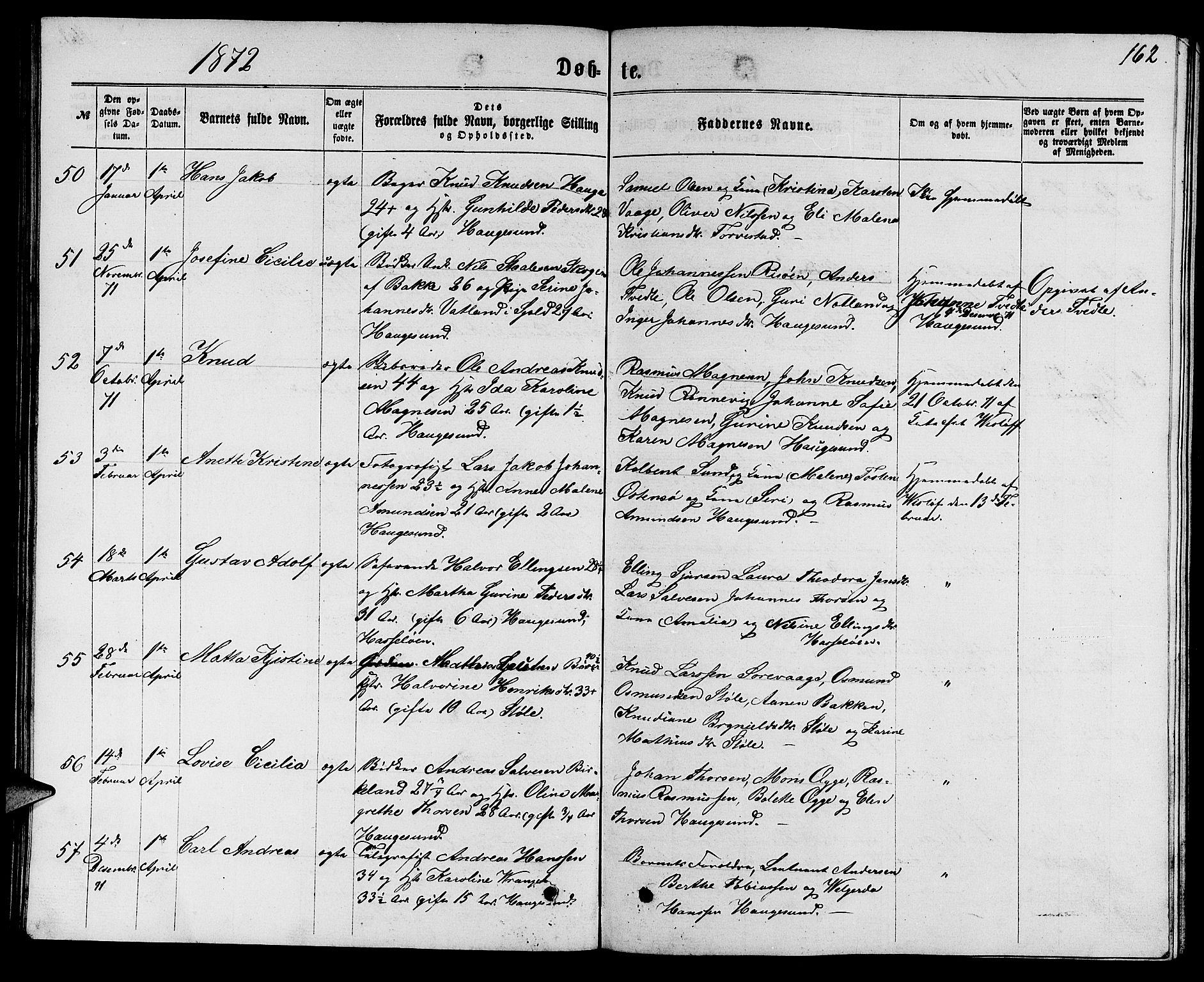 Torvastad sokneprestkontor, AV/SAST-A -101857/H/Ha/Hab/L0007: Parish register (copy) no. B 7, 1866-1873, p. 162