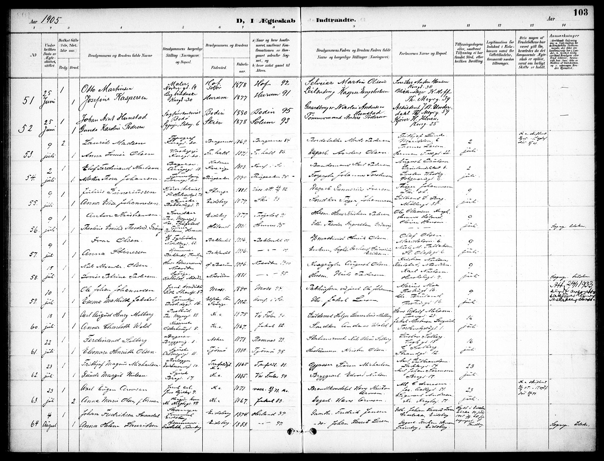 Jakob prestekontor Kirkebøker, AV/SAO-A-10850/F/Fa/L0006: Parish register (official) no. 6, 1895-1908, p. 103