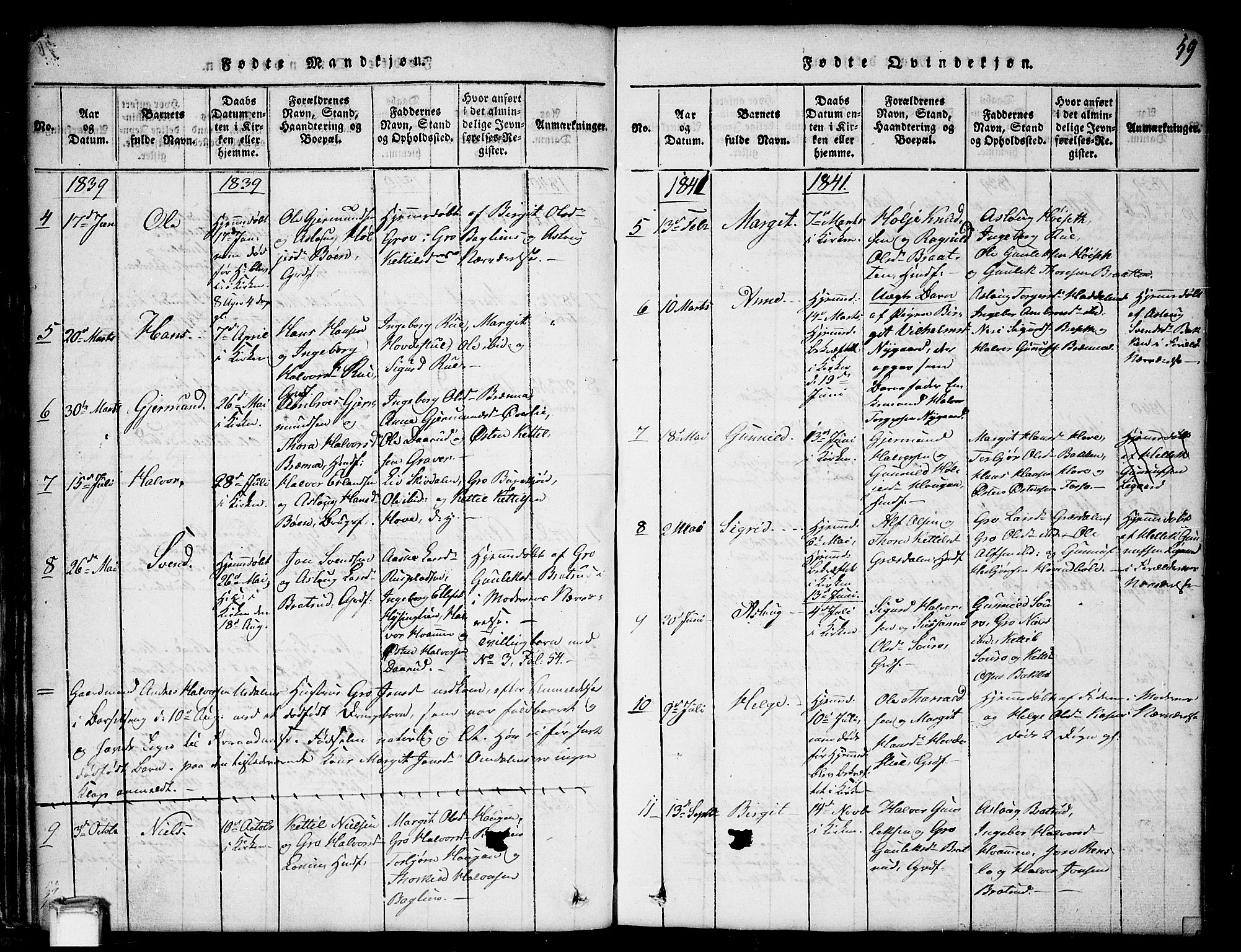 Gransherad kirkebøker, SAKO/A-267/G/Gb/L0001: Parish register (copy) no. II 1, 1815-1860, p. 59