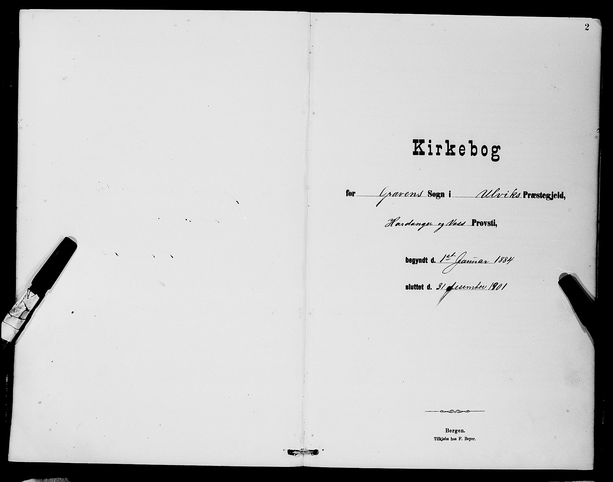 Ulvik sokneprestembete, SAB/A-78801/H/Hab: Parish register (copy) no. B 3, 1884-1901, p. 2