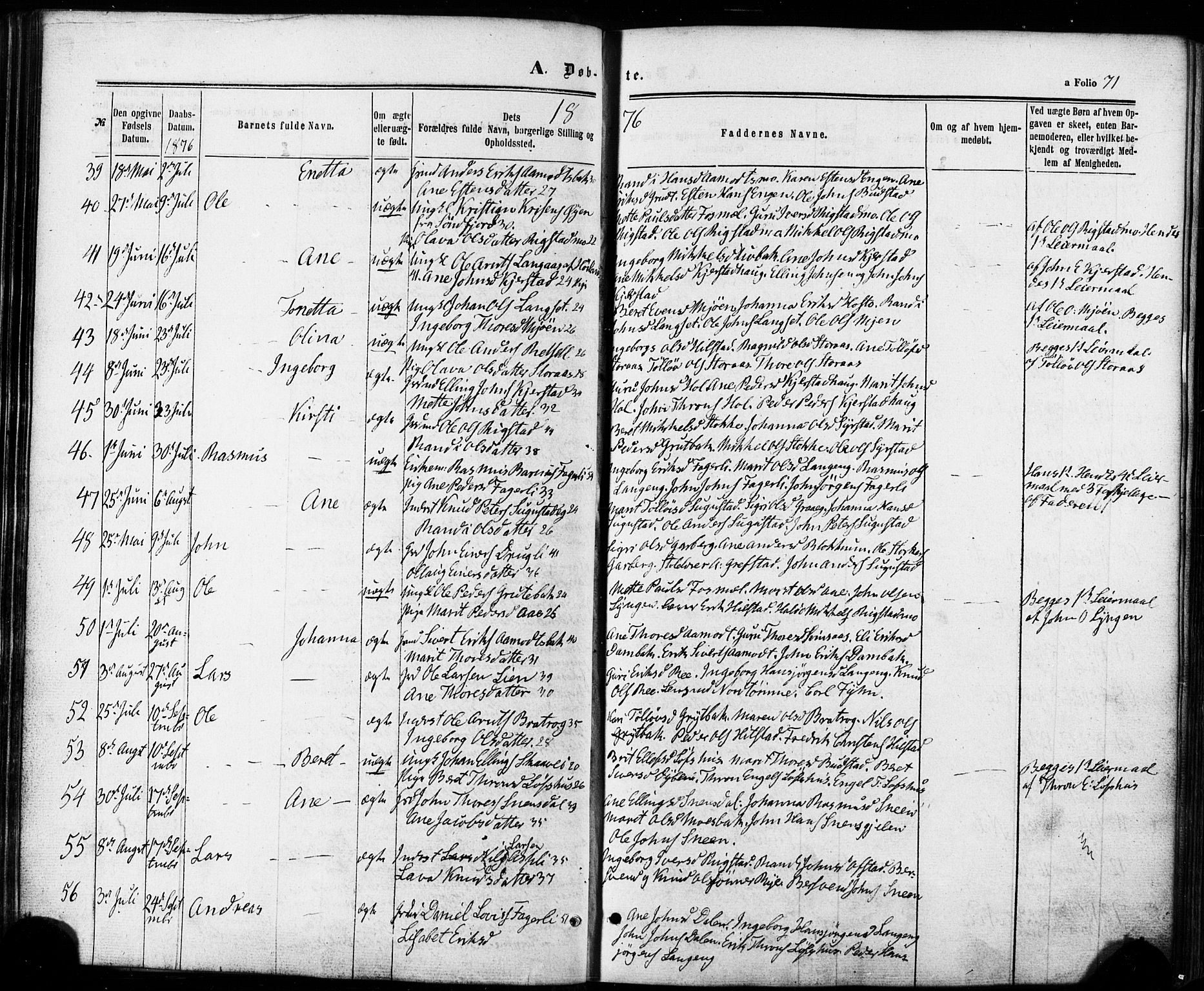 Ministerialprotokoller, klokkerbøker og fødselsregistre - Sør-Trøndelag, AV/SAT-A-1456/672/L0856: Parish register (official) no. 672A08, 1861-1881, p. 71