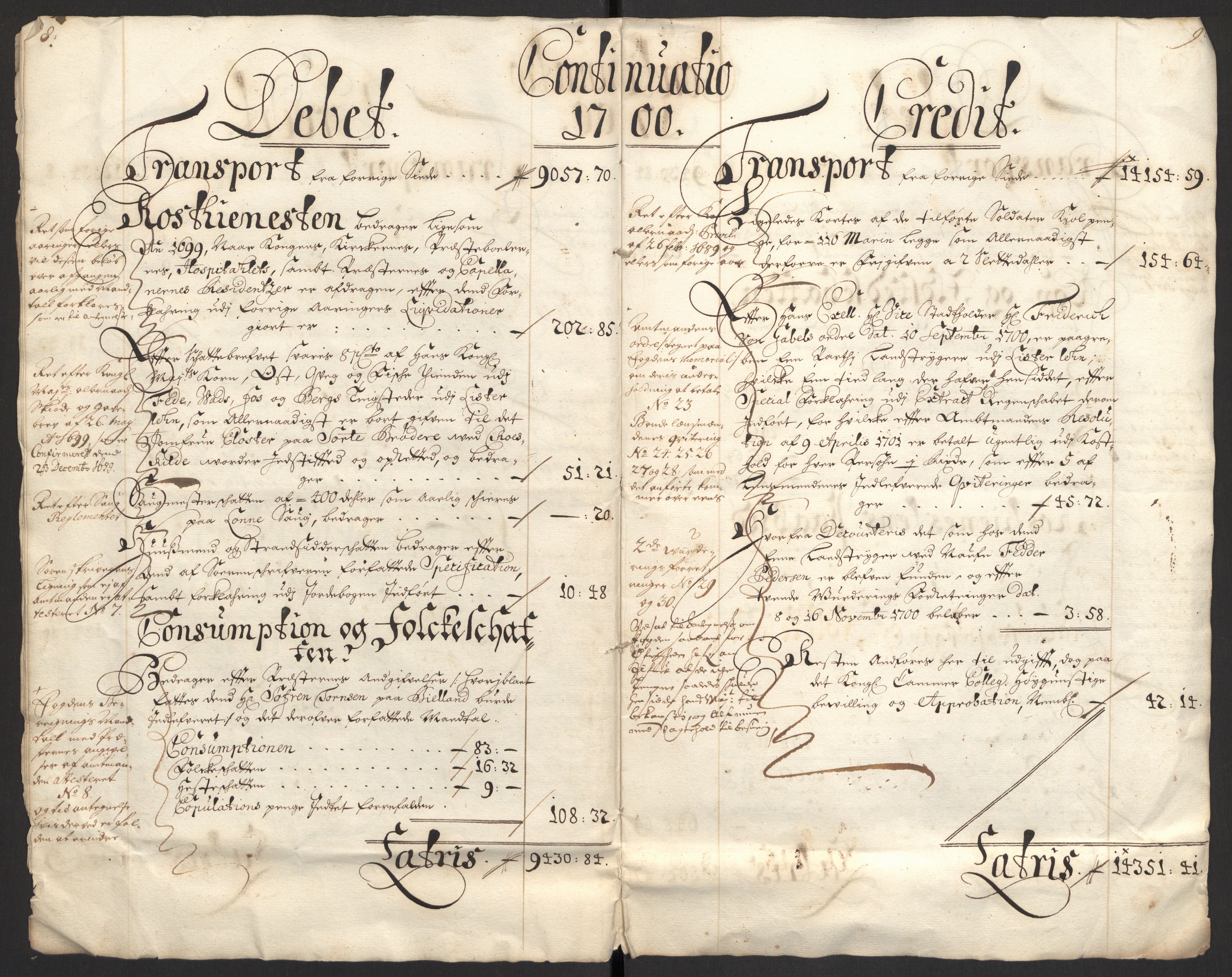 Rentekammeret inntil 1814, Reviderte regnskaper, Fogderegnskap, AV/RA-EA-4092/R43/L2548: Fogderegnskap Lista og Mandal, 1700, p. 7