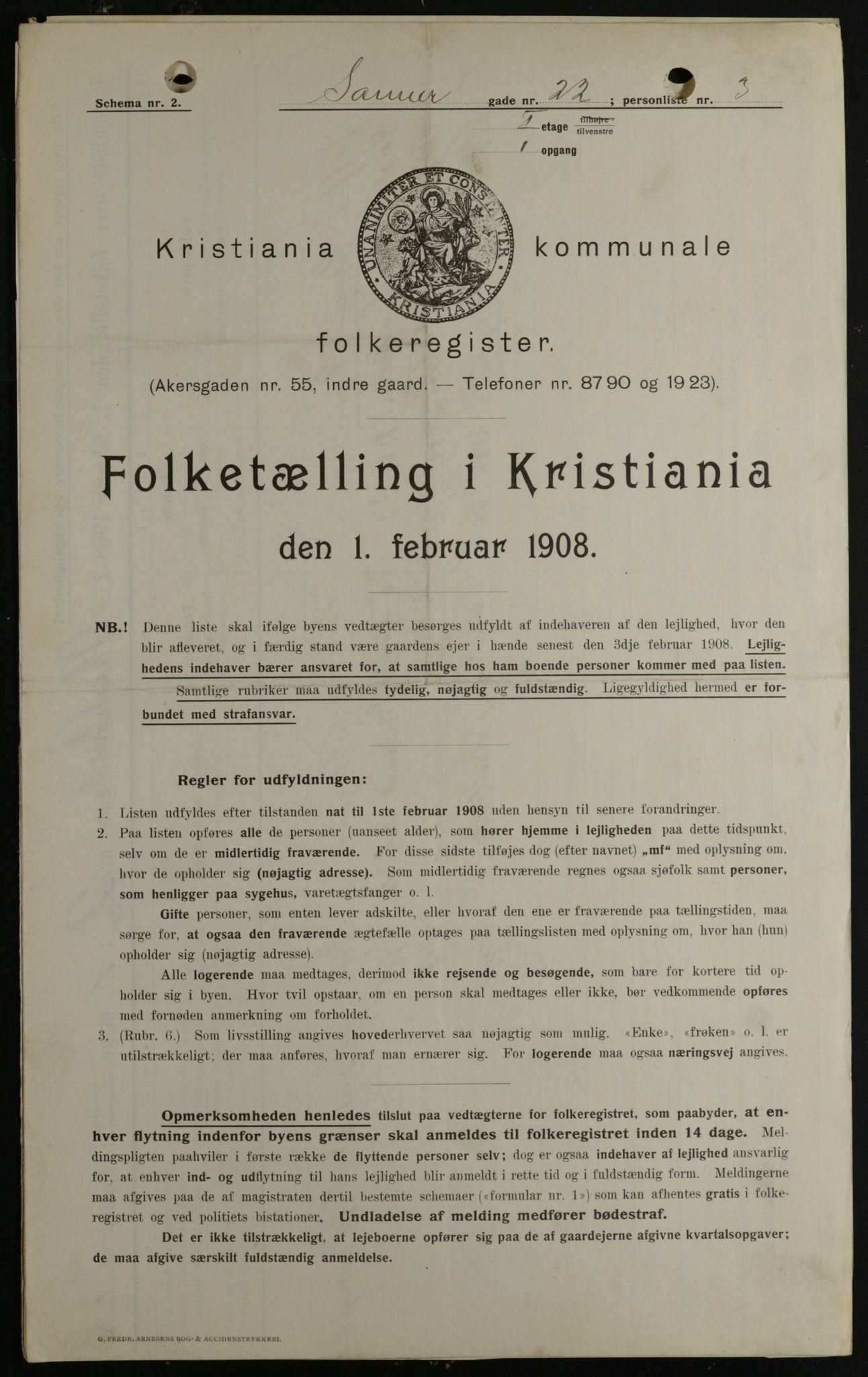 OBA, Municipal Census 1908 for Kristiania, 1908, p. 80306