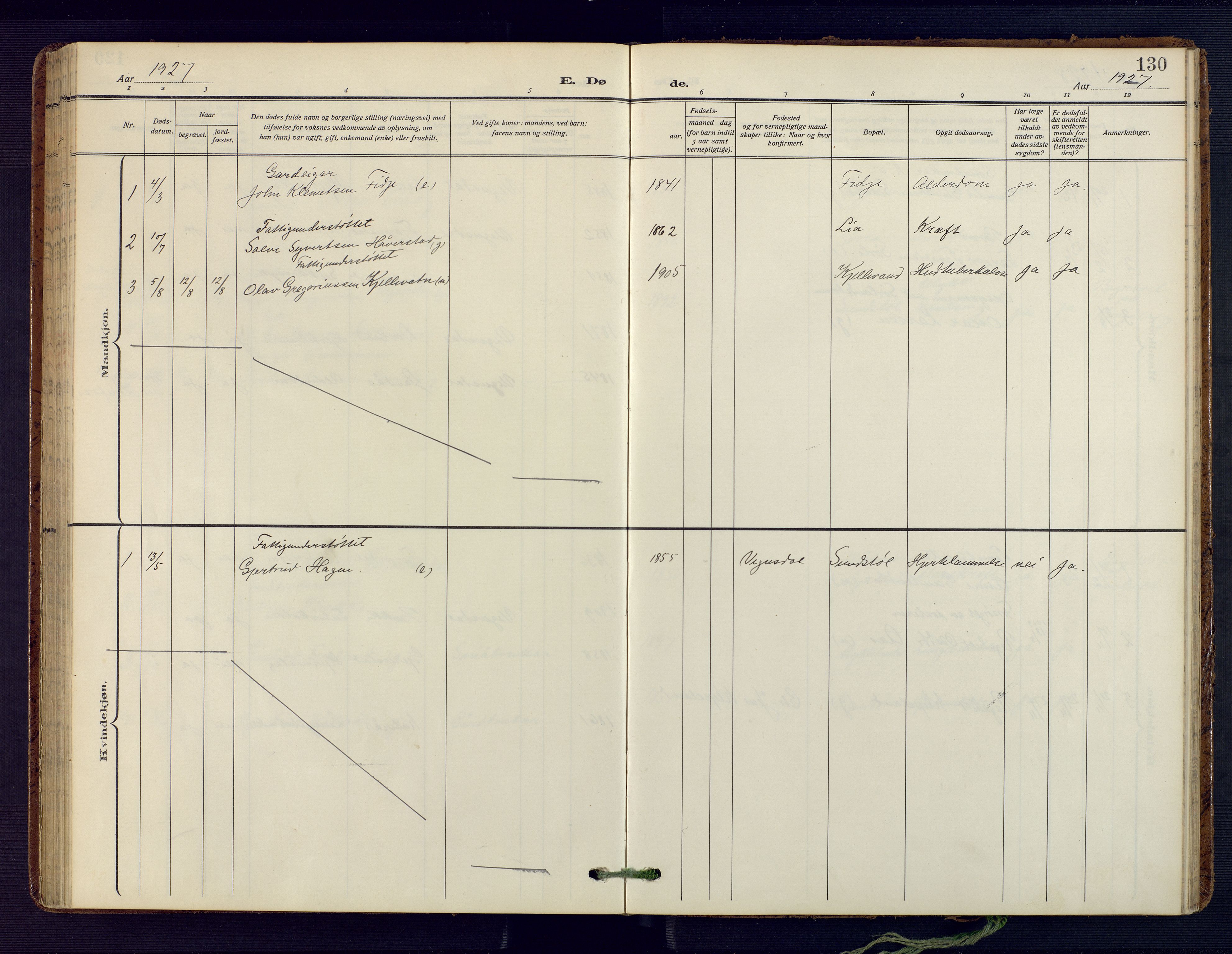 Herefoss sokneprestkontor, AV/SAK-1111-0019/F/Fa/Fab/L0005: Parish register (official) no. A 5, 1910-1932, p. 130
