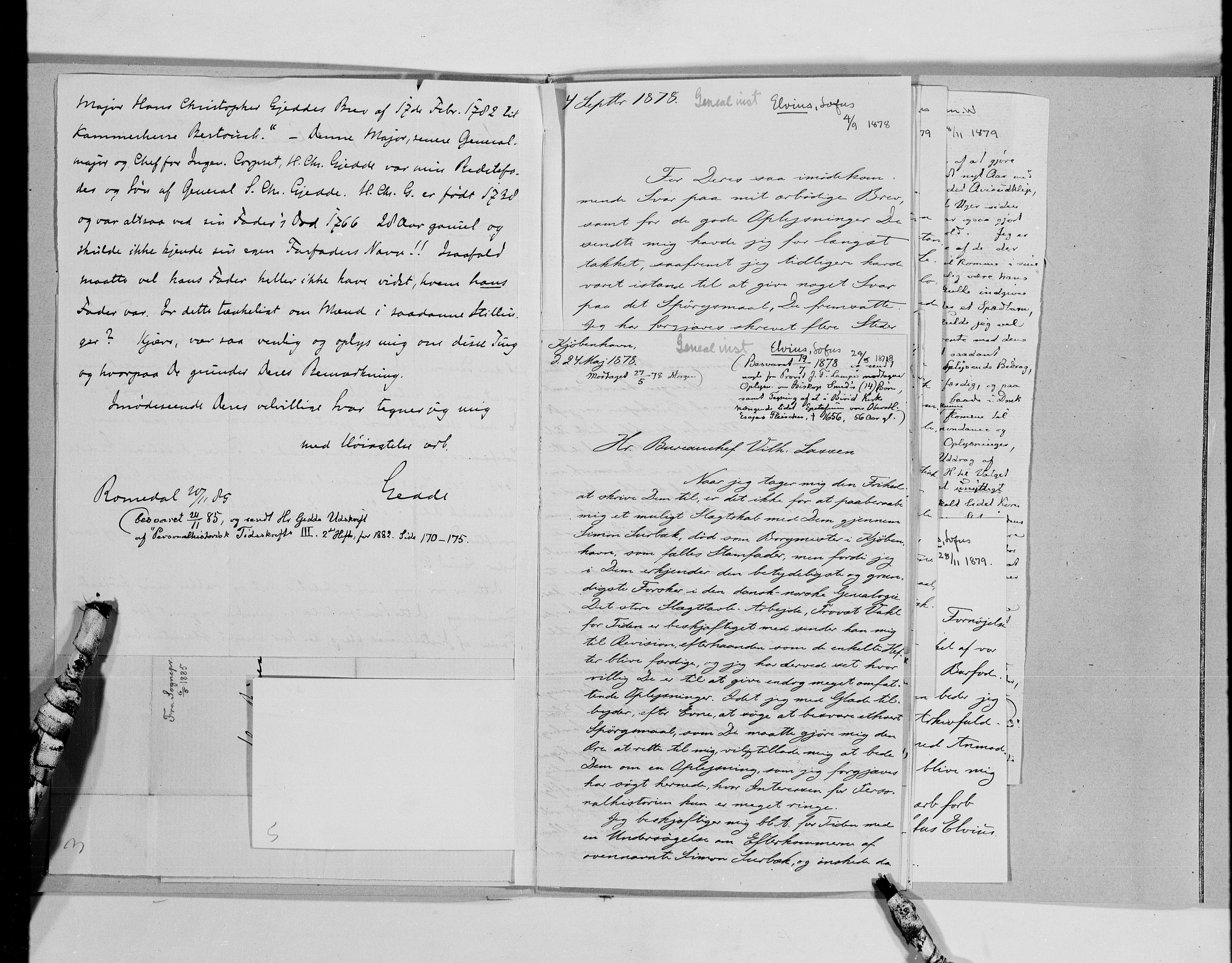 Lassens samlinger, AV/RA-PA-0051/G/L0097: Alfabetisk ordnede brev til Wilhelm Lassen: Fabritius - Grønvold, 1815-1907, p. 84