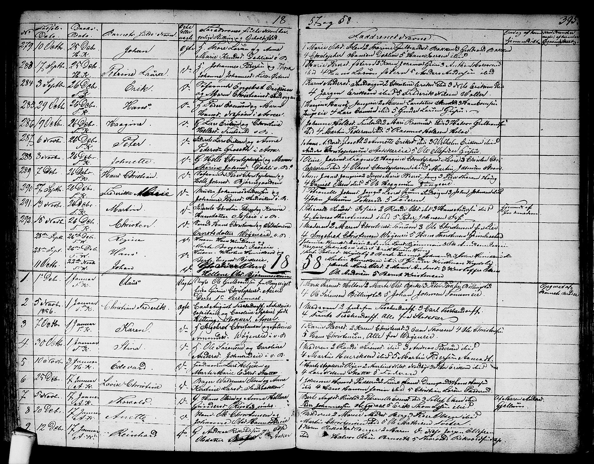 Asker prestekontor Kirkebøker, SAO/A-10256a/F/Fa/L0007: Parish register (official) no. I 7, 1825-1864, p. 395