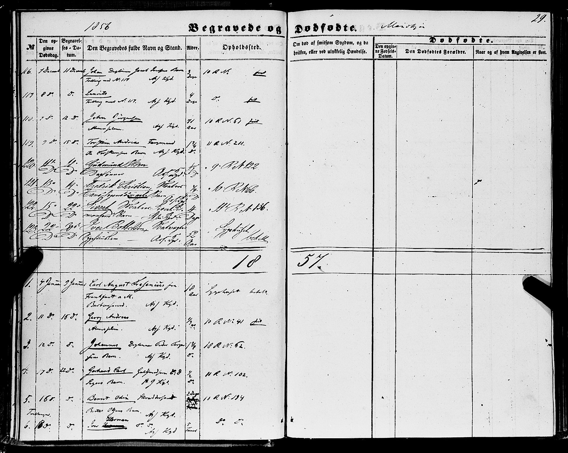 Domkirken sokneprestembete, SAB/A-74801/H/Haa/L0041: Parish register (official) no. E 2, 1853-1863, p. 29