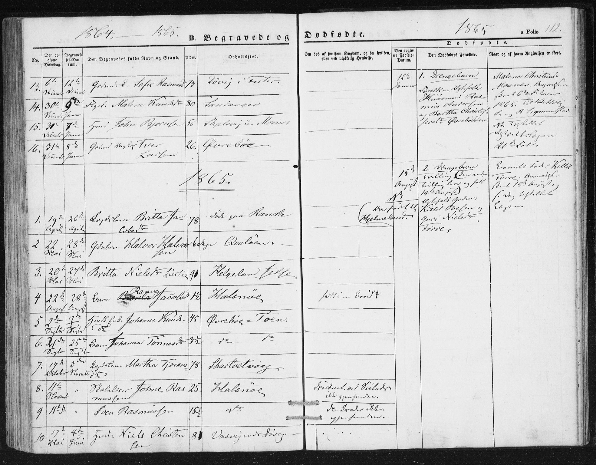 Hjelmeland sokneprestkontor, AV/SAST-A-101843/01/IV/L0010: Parish register (official) no. A 10, 1851-1871, p. 112