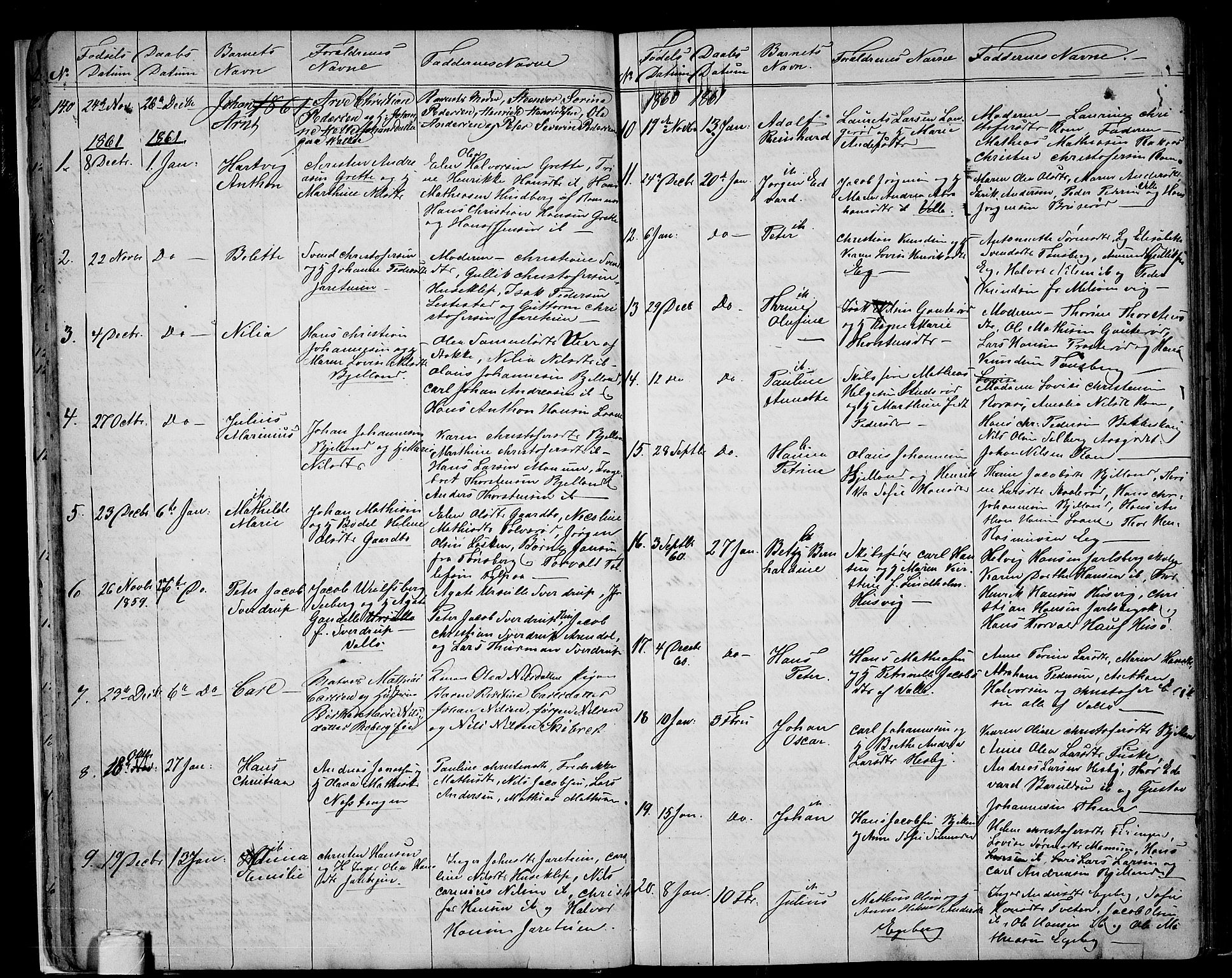 Sem kirkebøker, AV/SAKO-A-5/G/Ga/L0004: Parish register (copy) no. I 4, 1855-1877