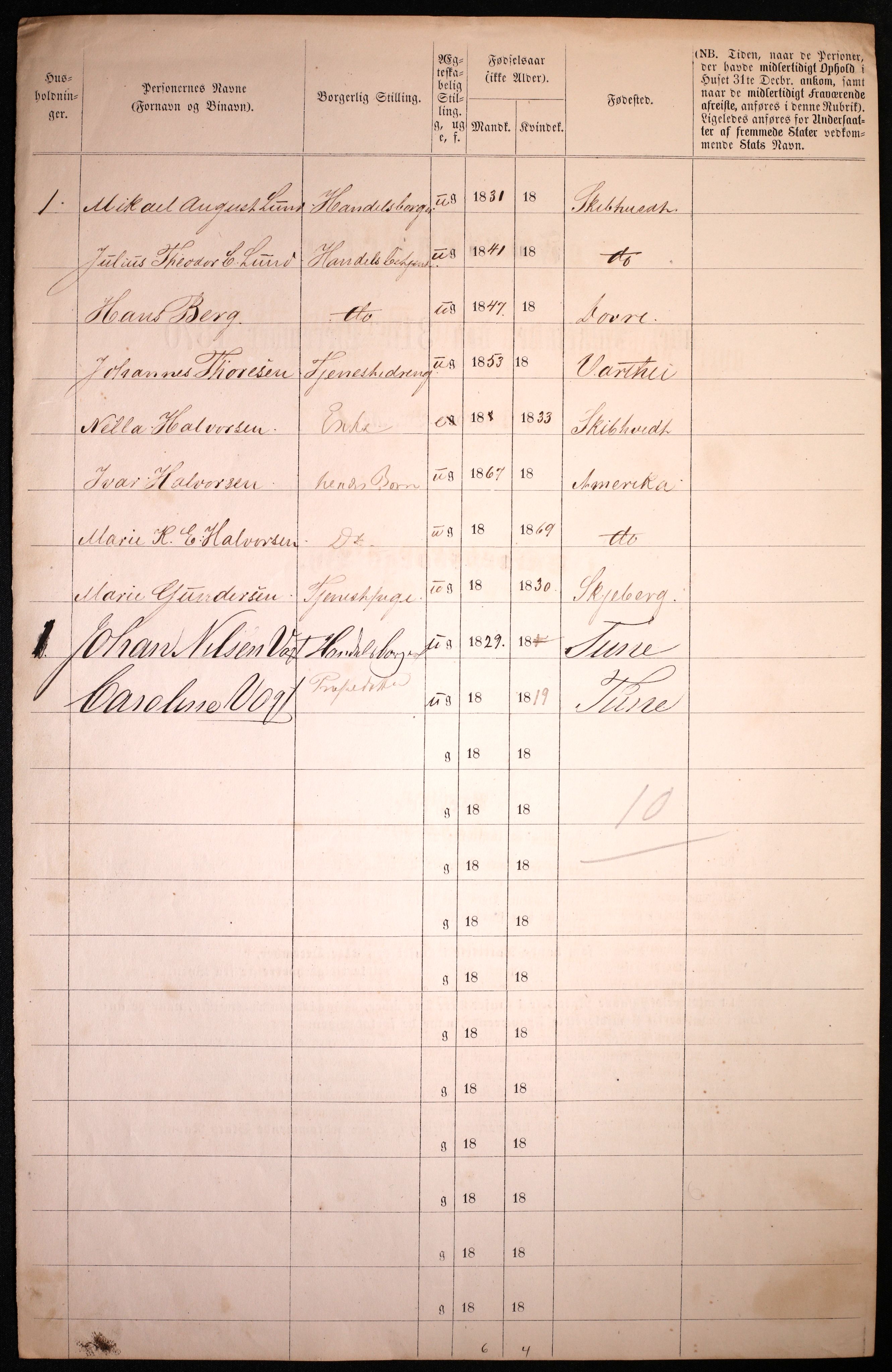 RA, 1870 census for 0102 Sarpsborg, 1870, p. 560