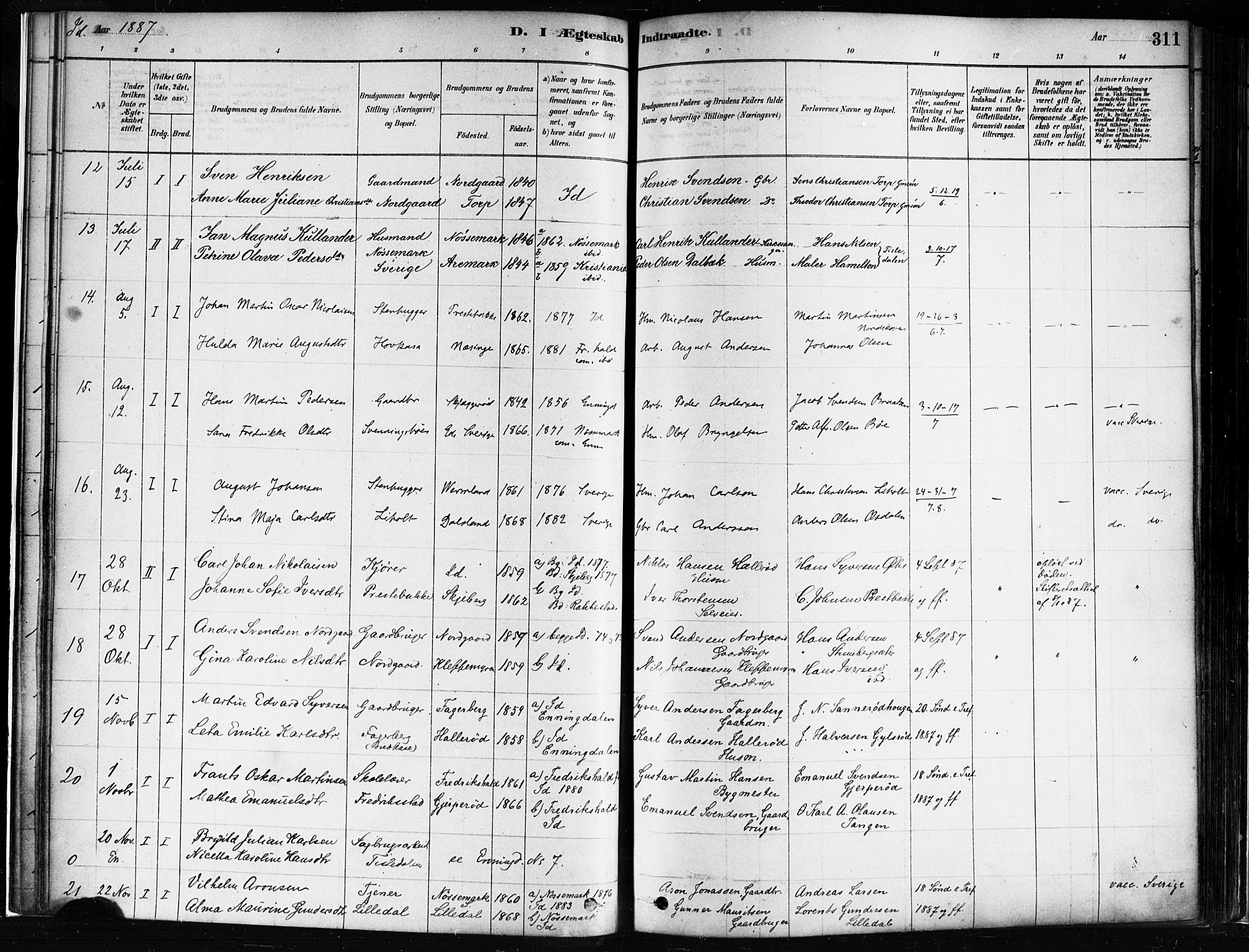 Idd prestekontor Kirkebøker, SAO/A-10911/F/Fc/L0006b: Parish register (official) no. III 6B, 1878-1903, p. 311