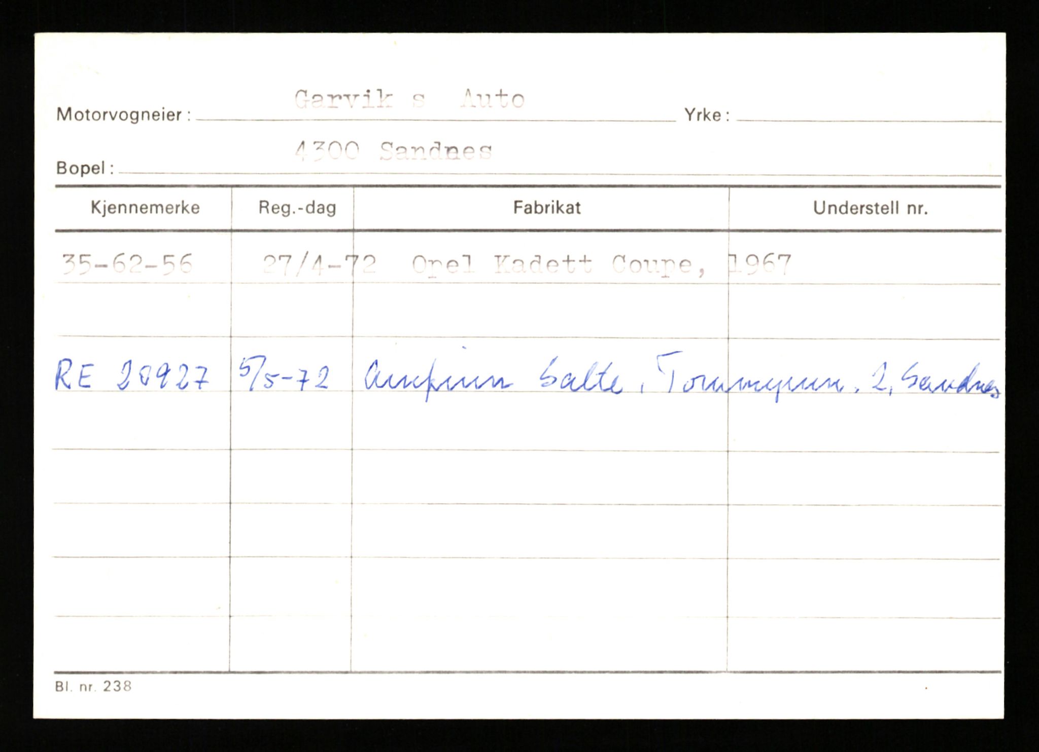 Stavanger trafikkstasjon, AV/SAST-A-101942/0/G/L0011: Registreringsnummer: 240000 - 363477, 1930-1971, p. 3167