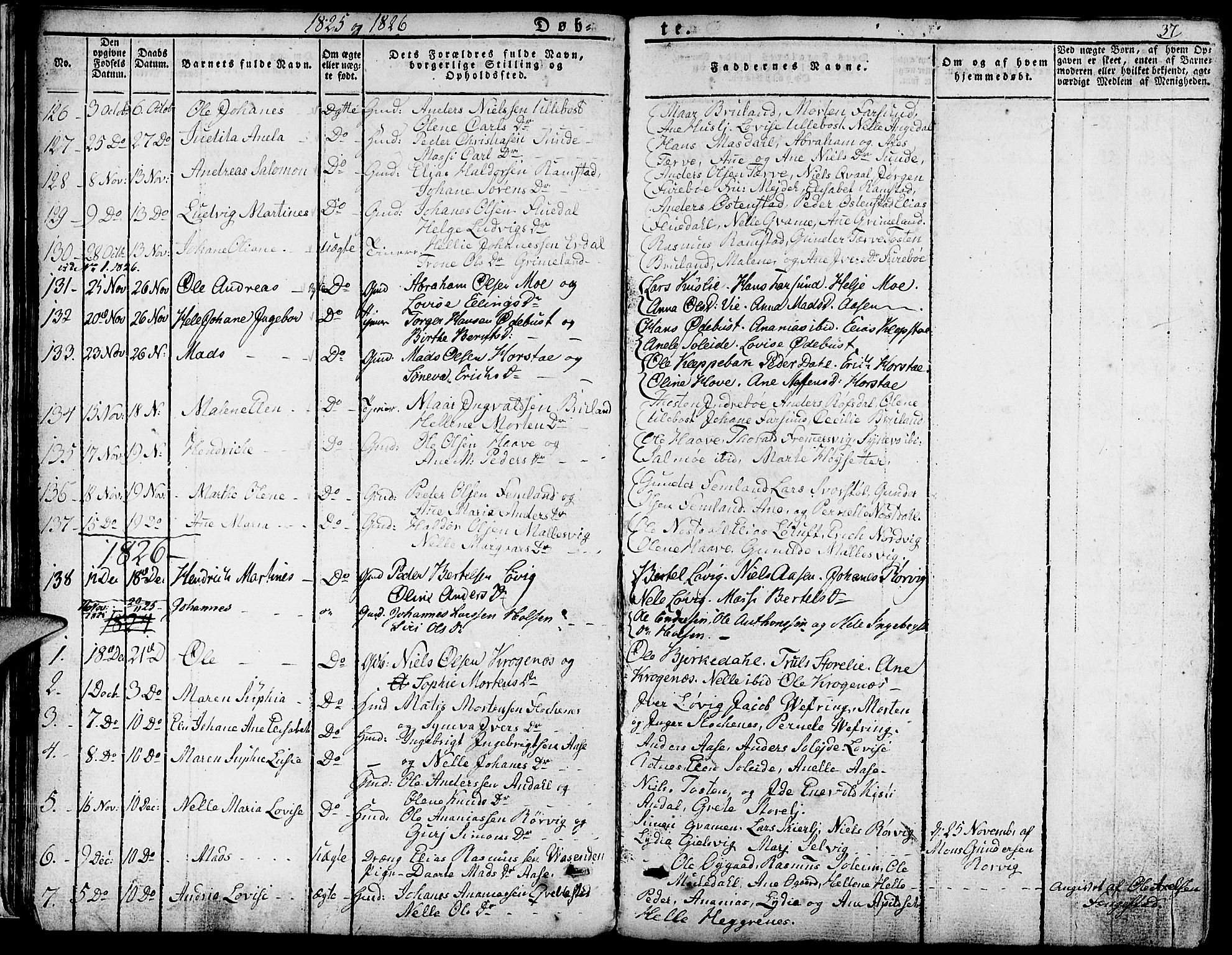 Førde sokneprestembete, SAB/A-79901/H/Haa/Haaa/L0006: Parish register (official) no. A 6, 1821-1842, p. 37