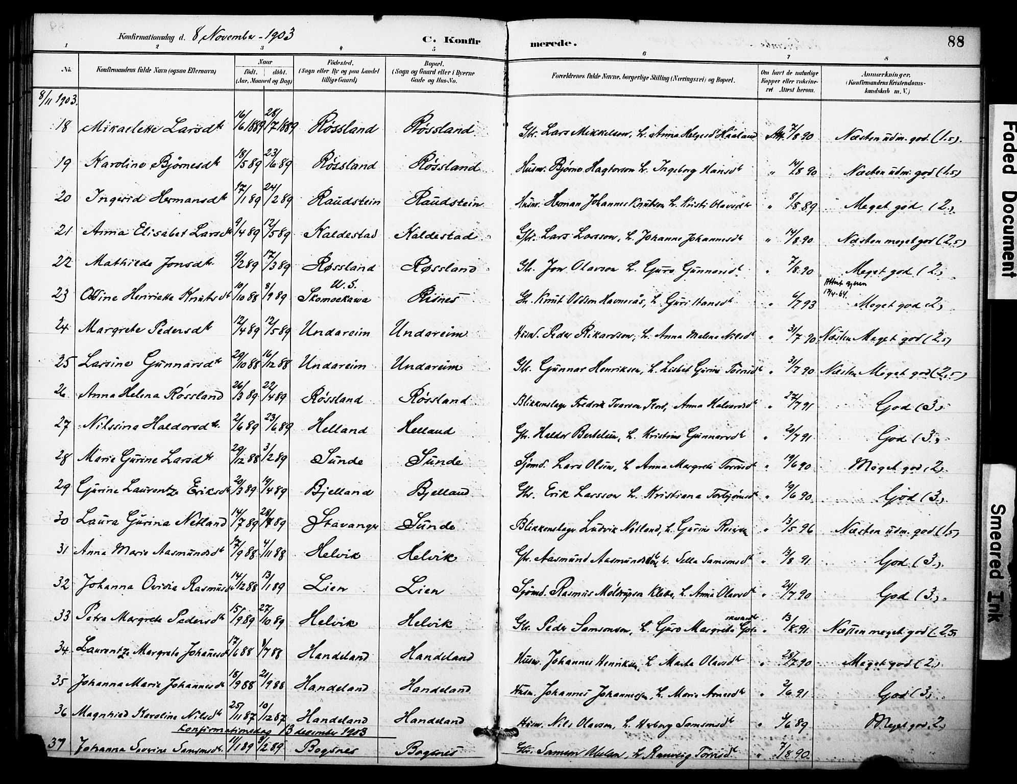Kvinnherad sokneprestembete, SAB/A-76401/H/Haa: Parish register (official) no. D 1, 1887-1910, p. 88