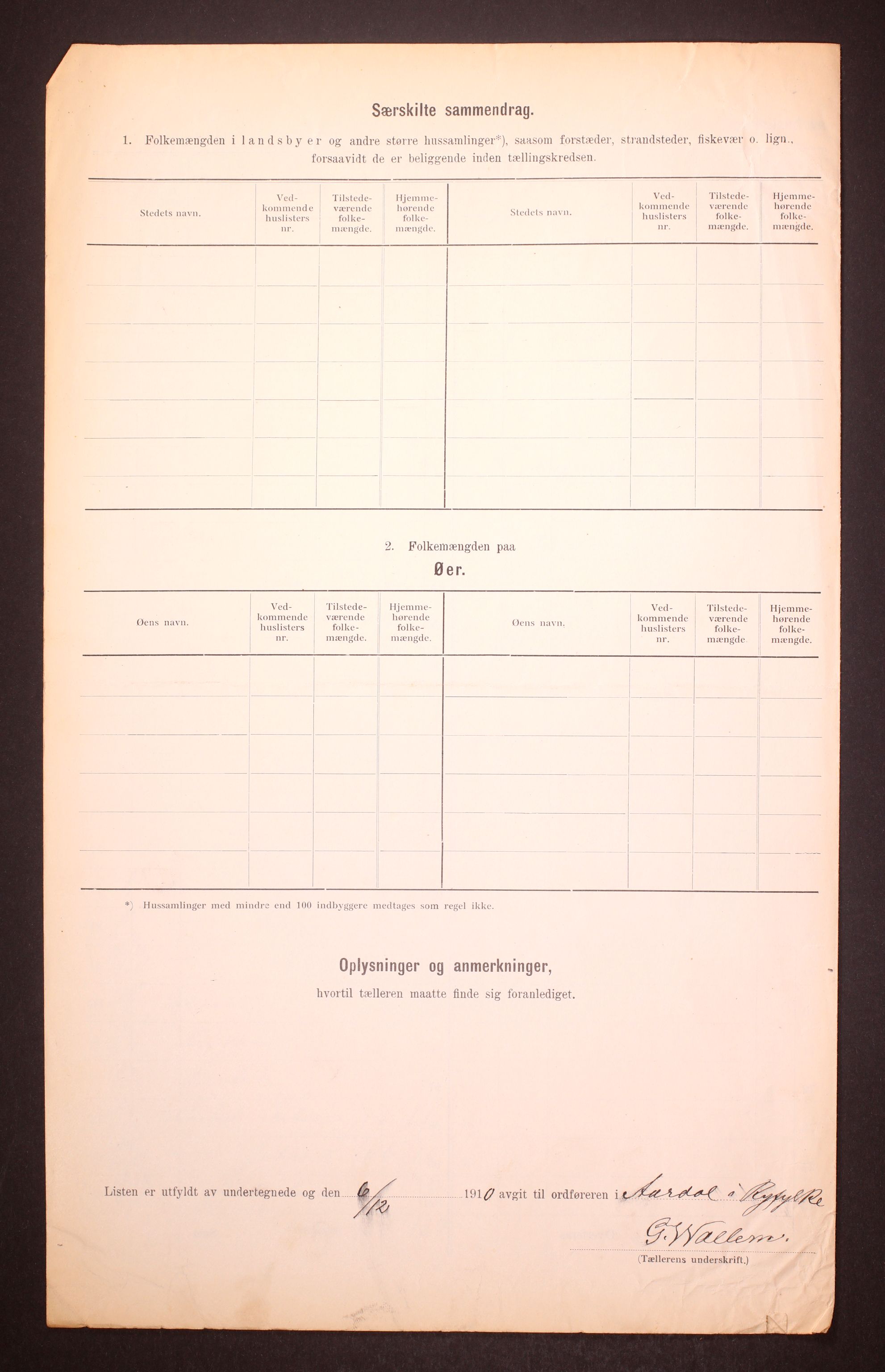 RA, 1910 census for Årdal, 1910, p. 12