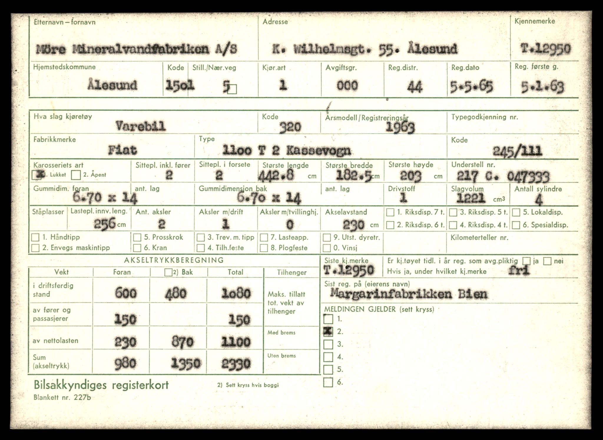 Møre og Romsdal vegkontor - Ålesund trafikkstasjon, AV/SAT-A-4099/F/Fe/L0036: Registreringskort for kjøretøy T 12831 - T 13030, 1927-1998, p. 1837