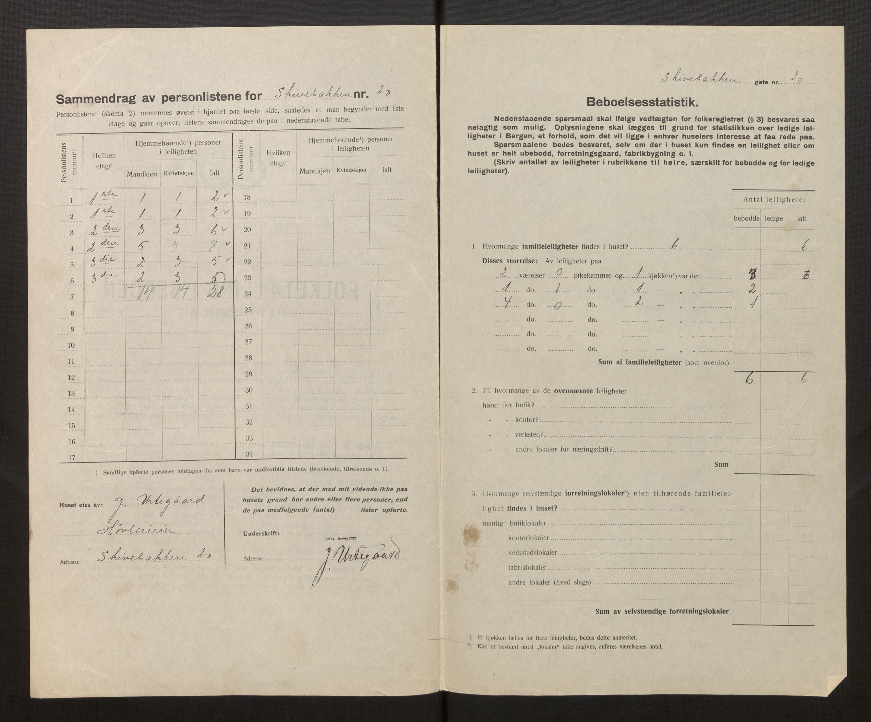 SAB, Municipal Census 1917 for Bergen, 1917, p. 34744