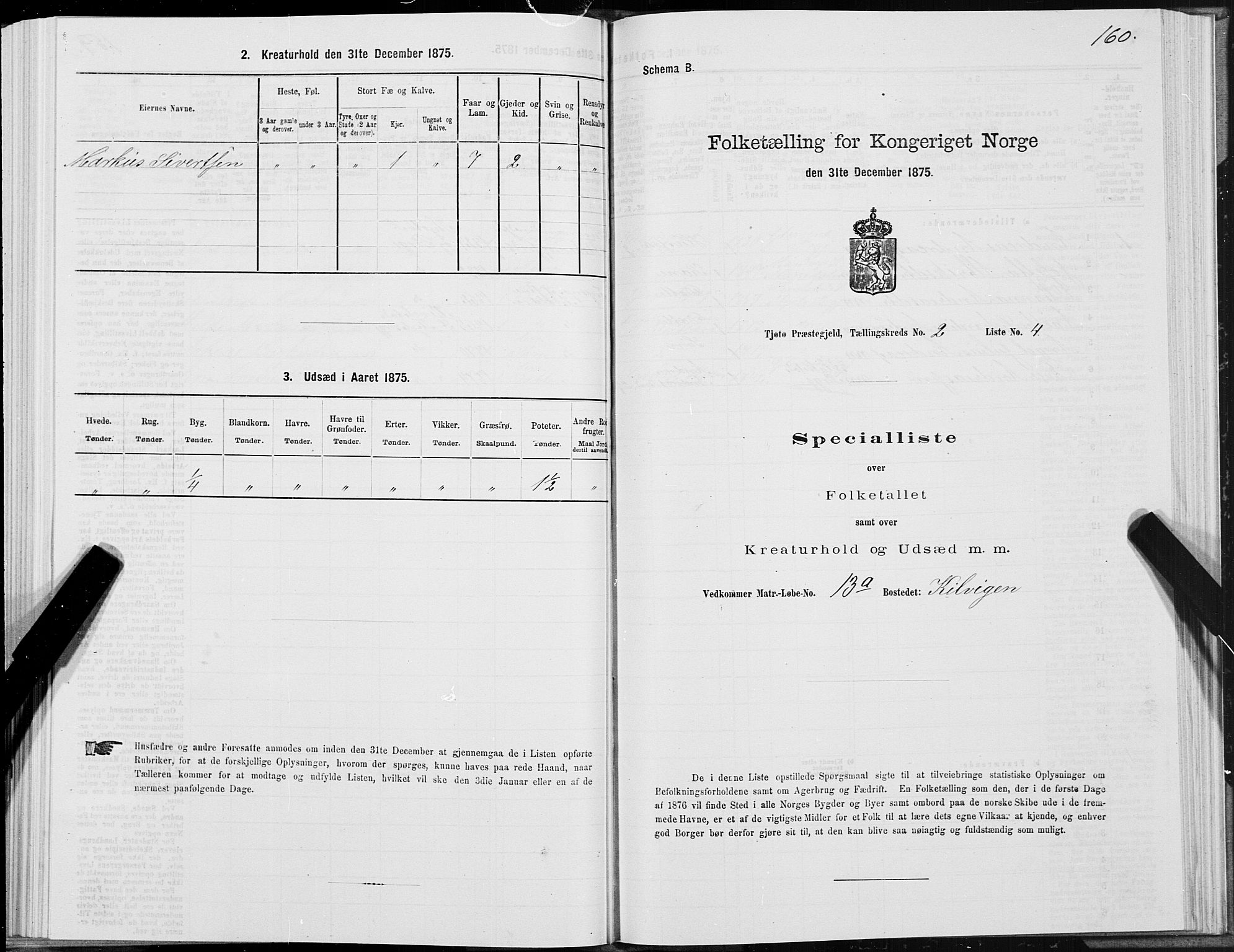 SAT, 1875 census for 1817P Tjøtta, 1875, p. 1160