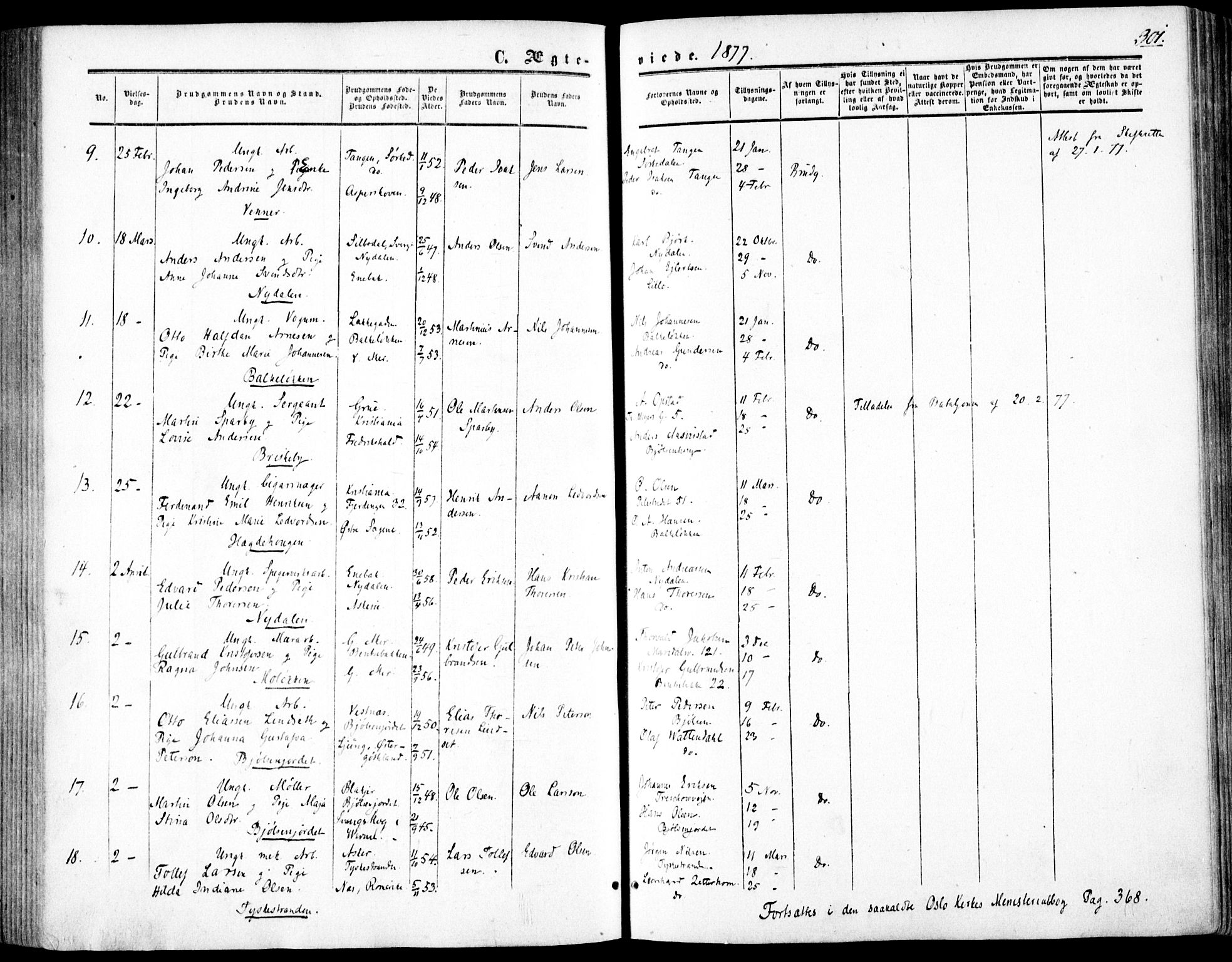 Vestre Aker prestekontor Kirkebøker, AV/SAO-A-10025/F/Fa/L0002: Parish register (official) no. 2, 1855-1877, p. 301