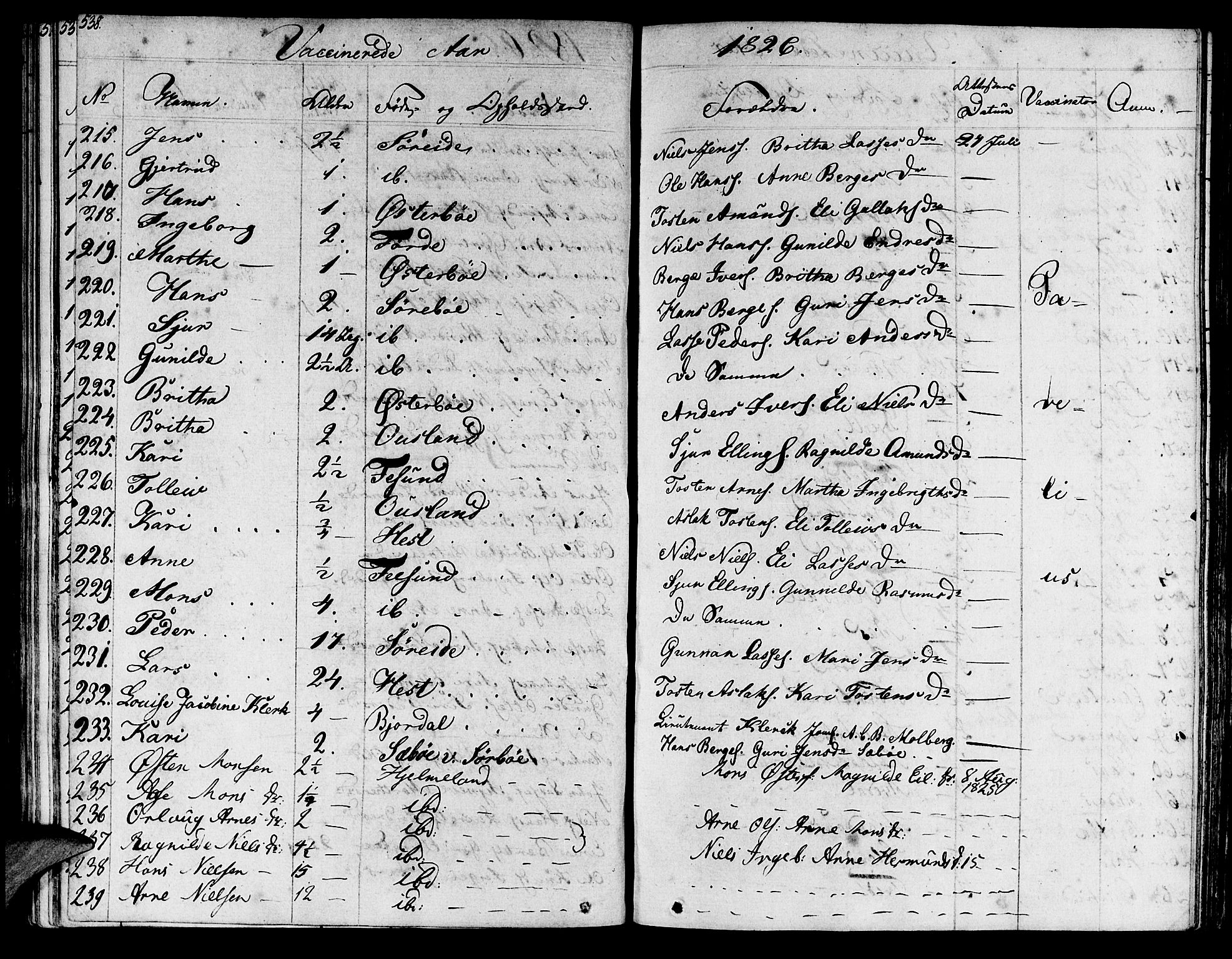 Lavik sokneprestembete, AV/SAB-A-80901: Parish register (official) no. A 2II, 1821-1842, p. 538