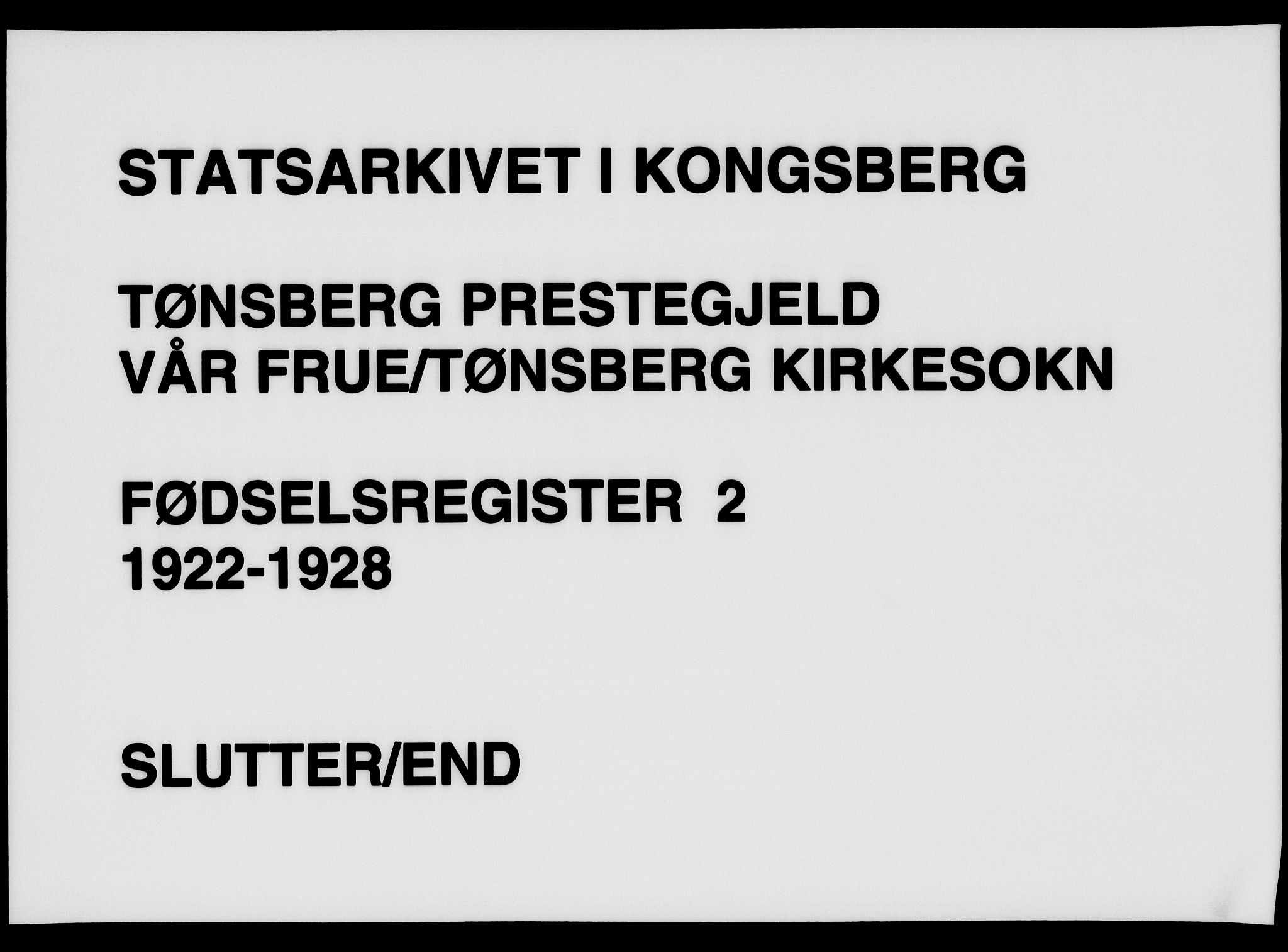 Tønsberg kirkebøker, AV/SAKO-A-330/J/Ja/L0002: Birth register no. 2, 1922-1928