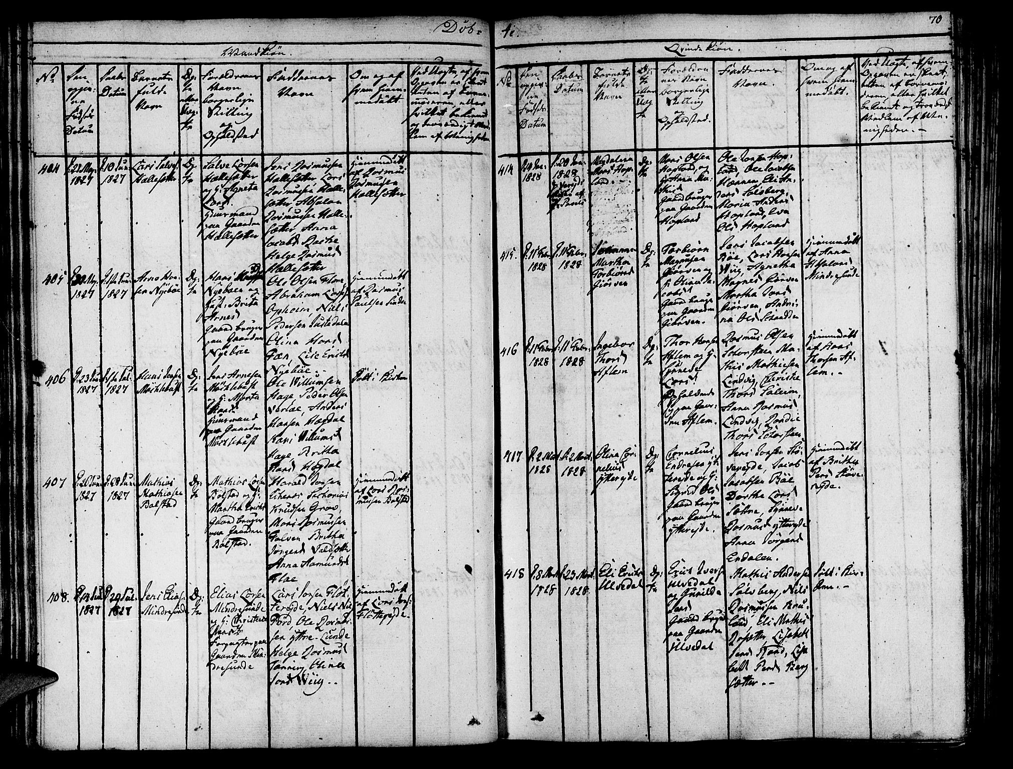 Innvik sokneprestembete, SAB/A-80501: Parish register (official) no. A 3, 1820-1832, p. 70