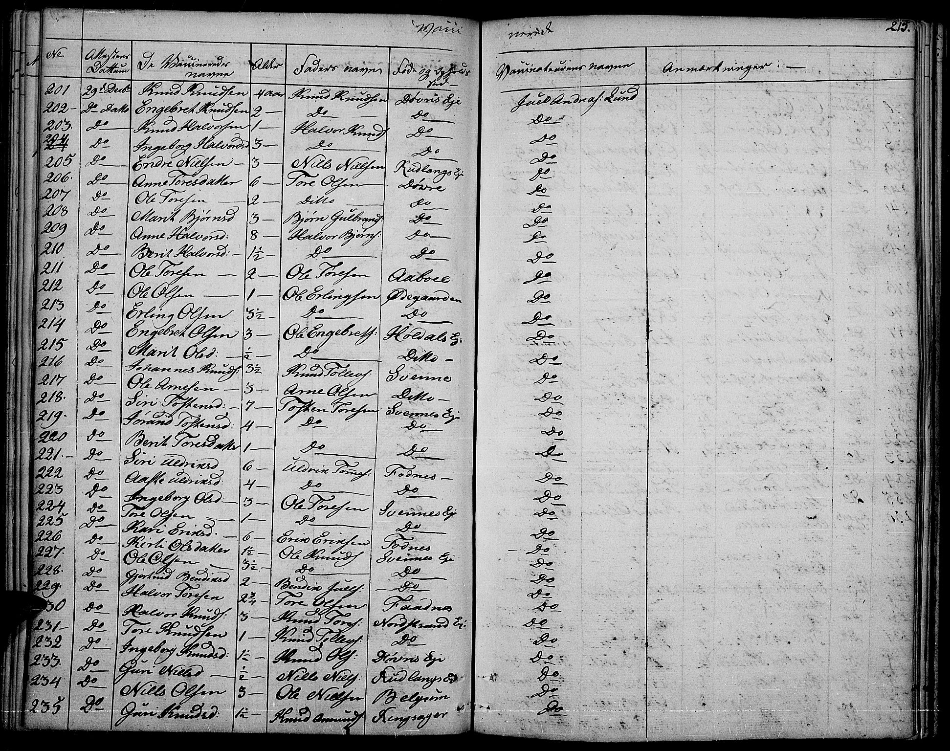 Nord-Aurdal prestekontor, AV/SAH-PREST-132/H/Ha/Haa/L0003: Parish register (official) no. 3, 1828-1841, p. 215