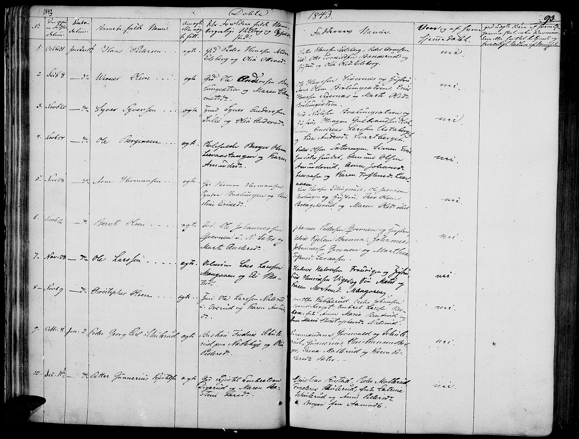 Vinger prestekontor, AV/SAH-PREST-024/H/Ha/Haa/L0008: Parish register (official) no. 8, 1839-1847, p. 93