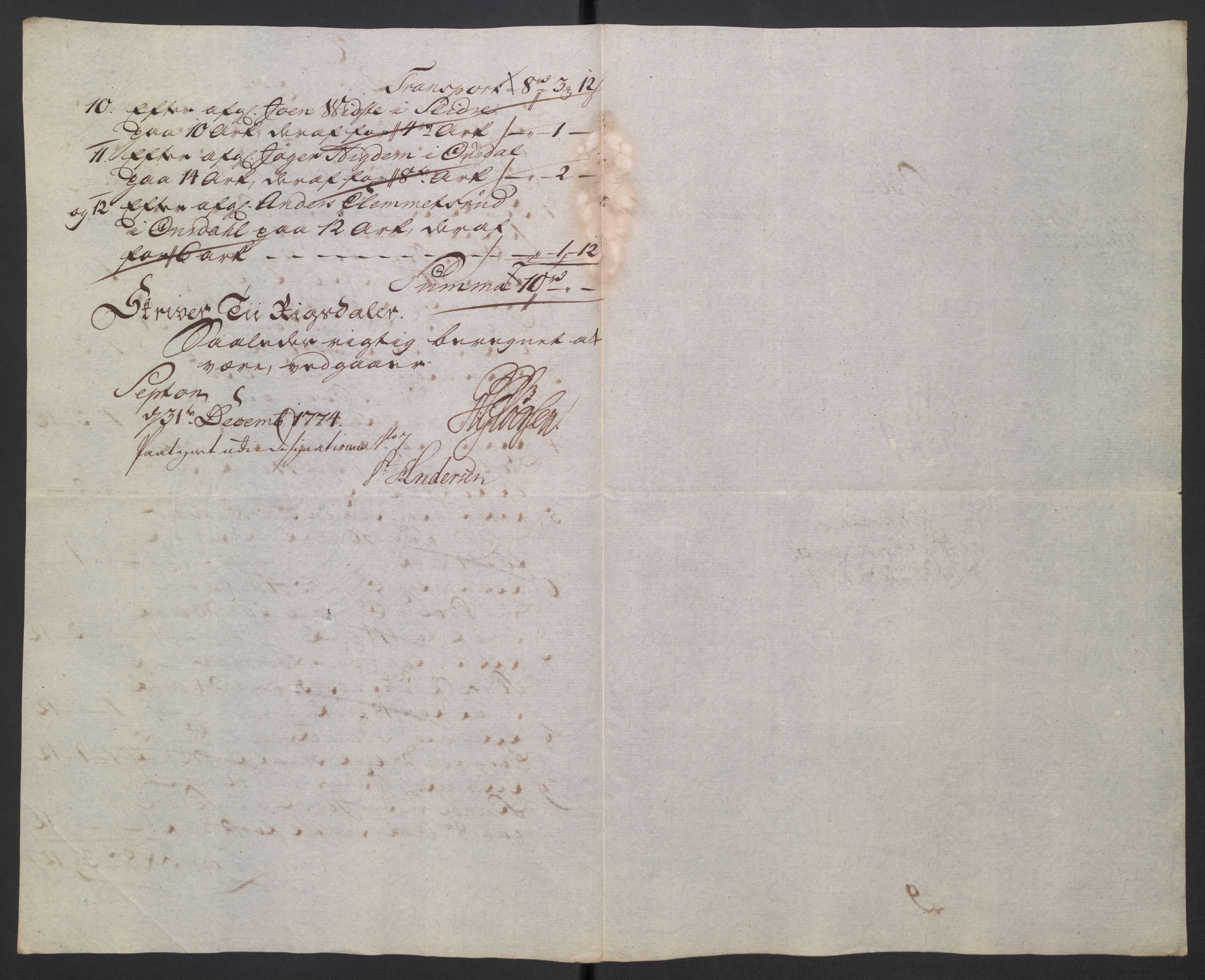 Rentekammeret inntil 1814, Reviderte regnskaper, Mindre regnskaper, AV/RA-EA-4068/Rb/L0014: Opplands amt, 1771-1779, p. 136