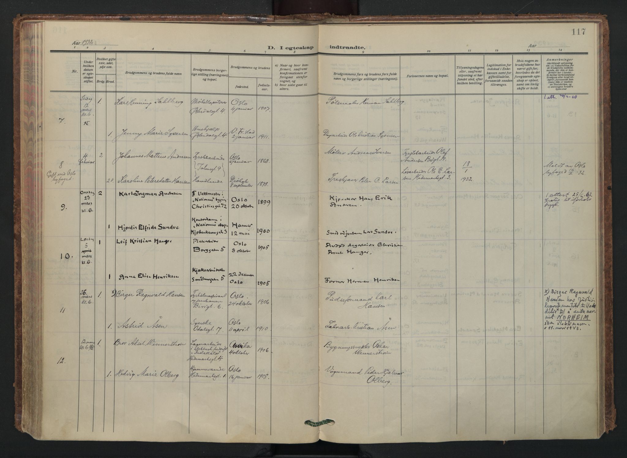 Vålerengen prestekontor Kirkebøker, AV/SAO-A-10878/F/Fa/L0005: Parish register (official) no. 5, 1924-1936, p. 117