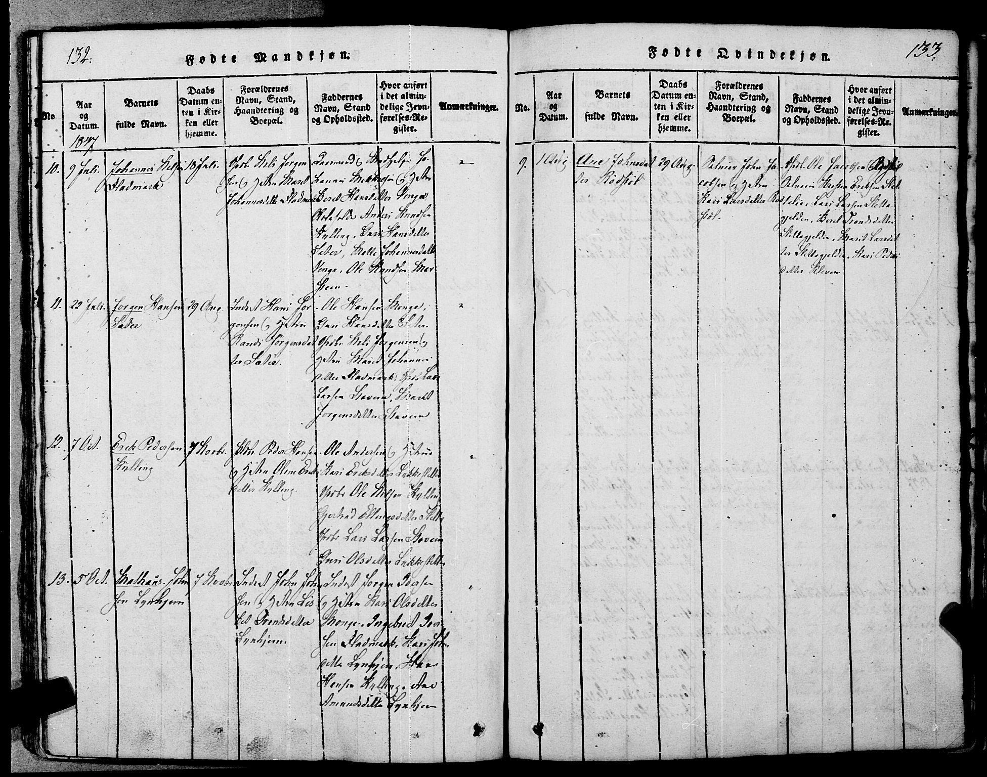 Ministerialprotokoller, klokkerbøker og fødselsregistre - Møre og Romsdal, SAT/A-1454/546/L0593: Parish register (official) no. 546A01, 1818-1853, p. 132-133