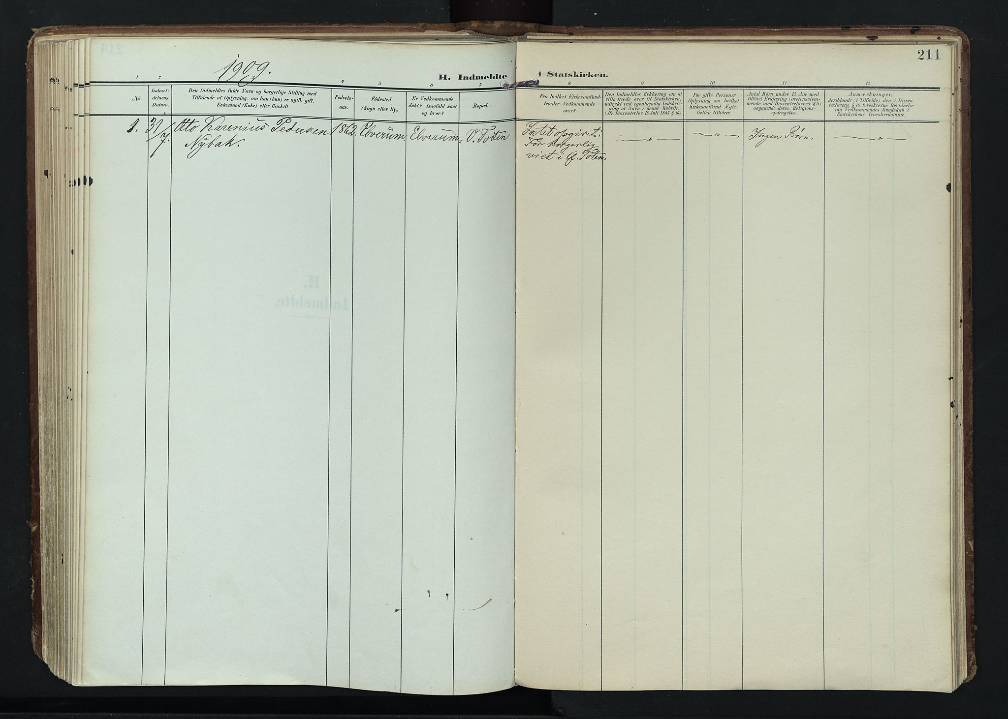 Vardal prestekontor, AV/SAH-PREST-100/H/Ha/Haa/L0020: Parish register (official) no. 20, 1907-1921, p. 211