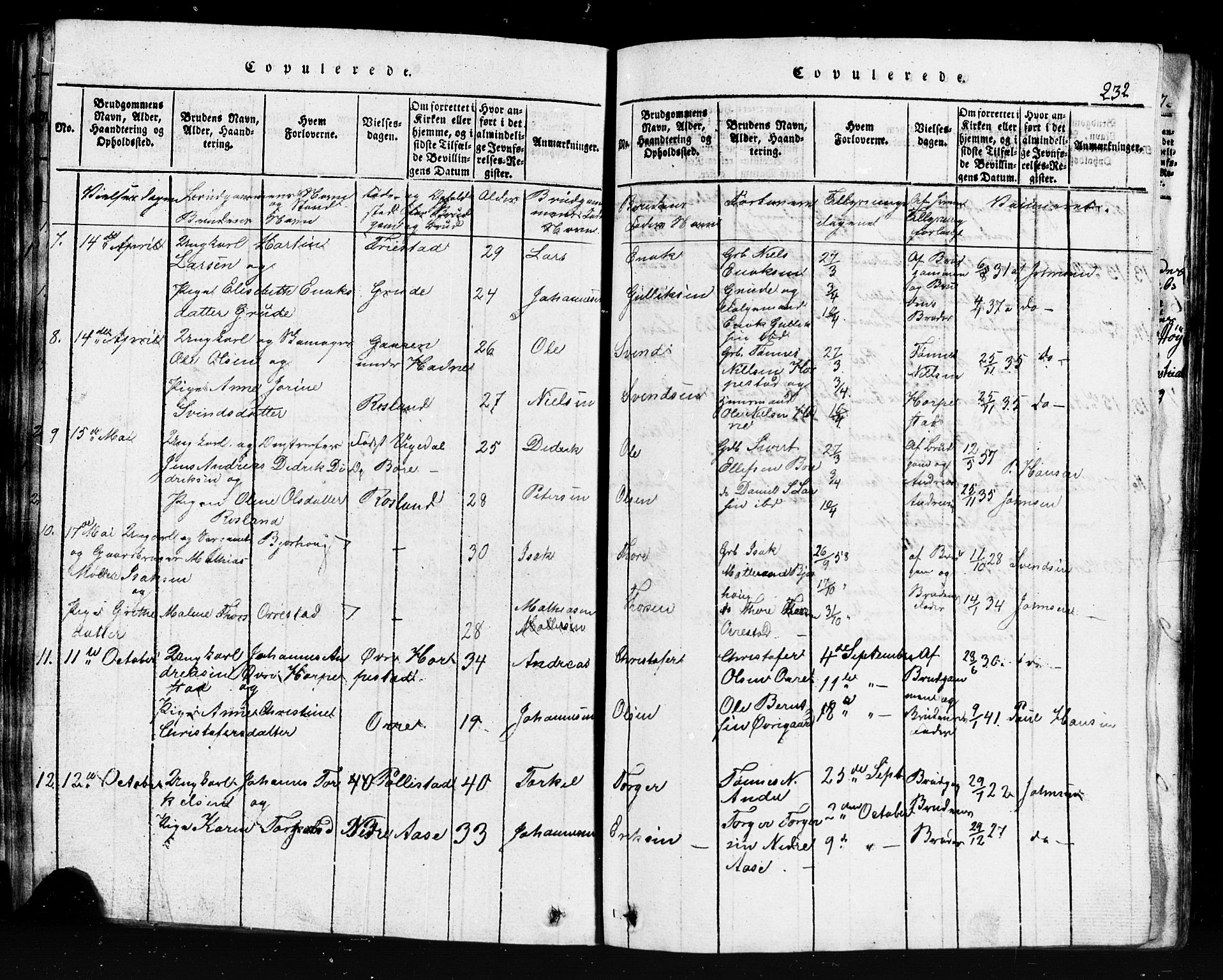 Klepp sokneprestkontor, AV/SAST-A-101803/001/3/30BB/L0001: Parish register (copy) no.  B 1, 1816-1859, p. 232