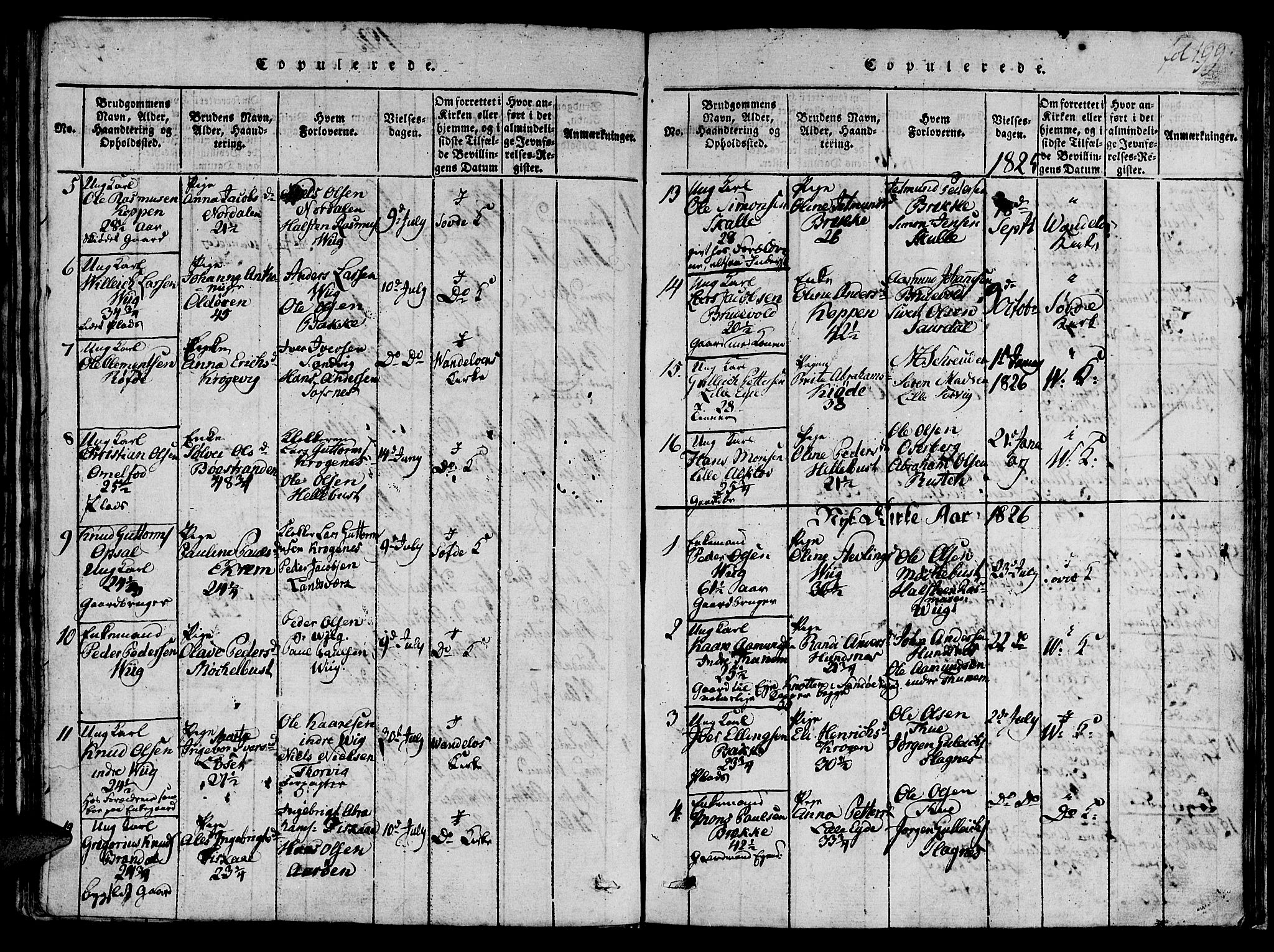 Ministerialprotokoller, klokkerbøker og fødselsregistre - Møre og Romsdal, SAT/A-1454/501/L0004: Parish register (official) no. 501A04, 1816-1831, p. 199