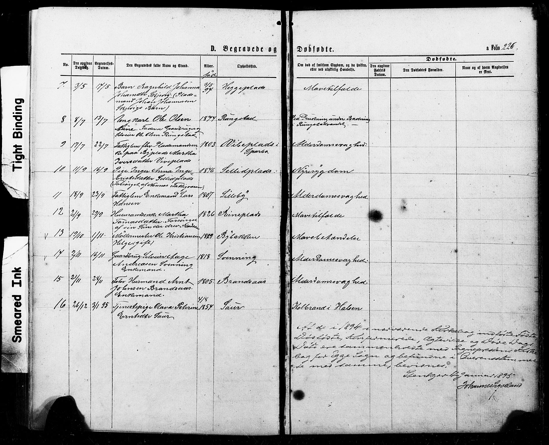 Ministerialprotokoller, klokkerbøker og fødselsregistre - Nord-Trøndelag, AV/SAT-A-1458/740/L0380: Parish register (copy) no. 740C01, 1868-1902, p. 226