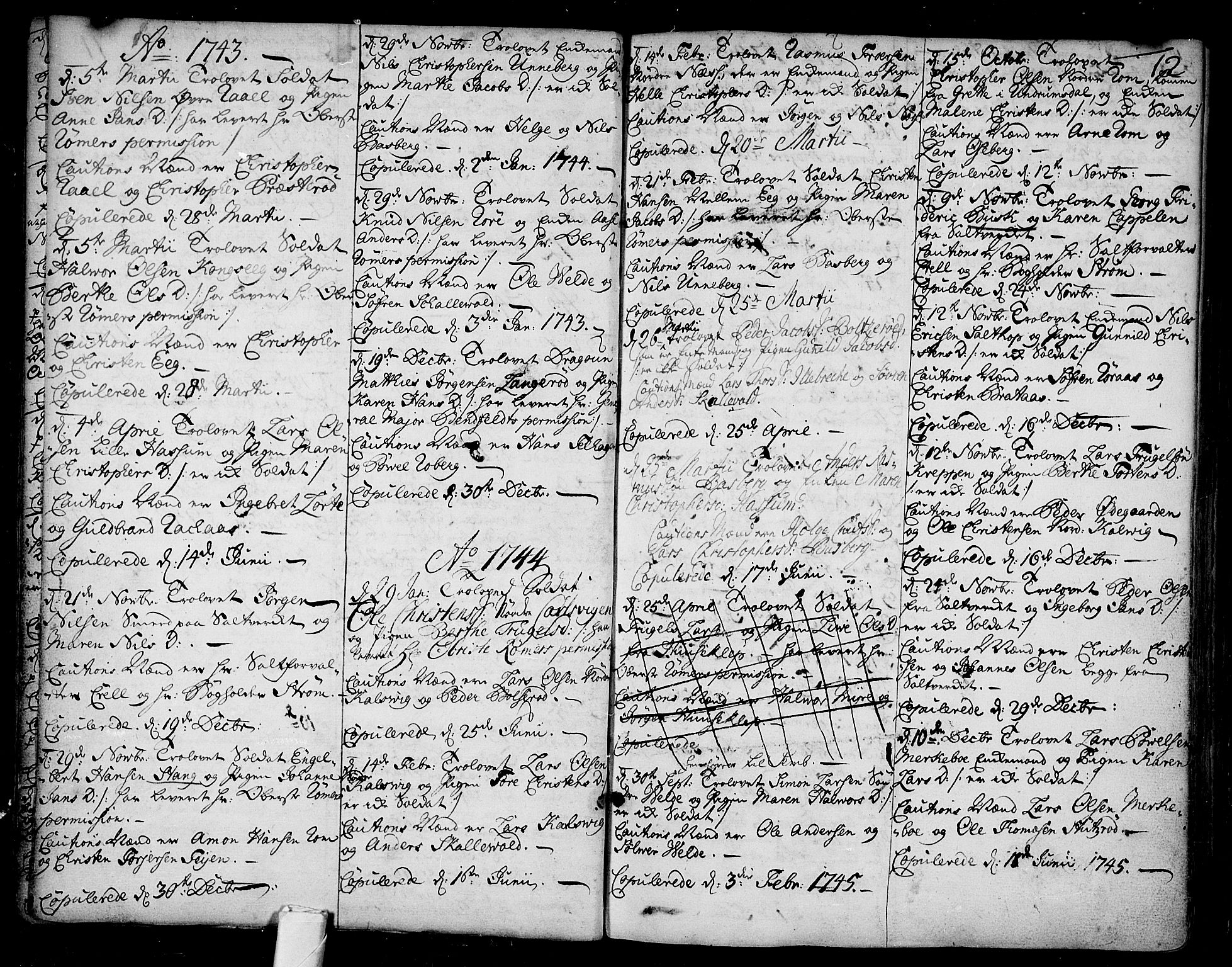 Sem kirkebøker, SAKO/A-5/F/Fb/L0001: Parish register (official) no. II 1, 1702-1764, p. 12