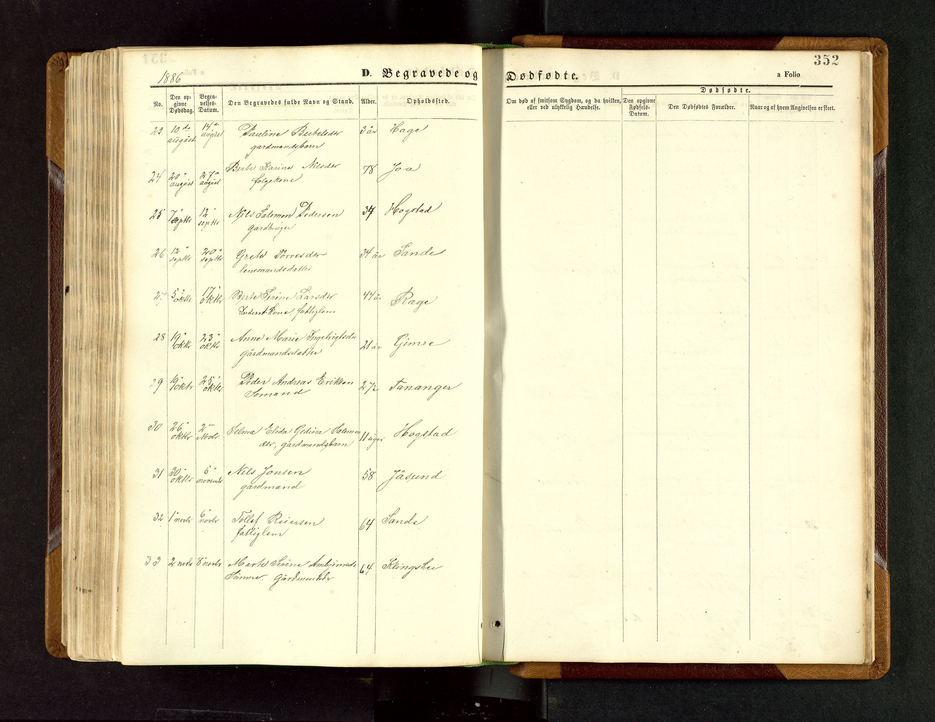 Håland sokneprestkontor, AV/SAST-A-101802/001/30BB/L0003: Parish register (copy) no. B 3, 1873-1893, p. 352