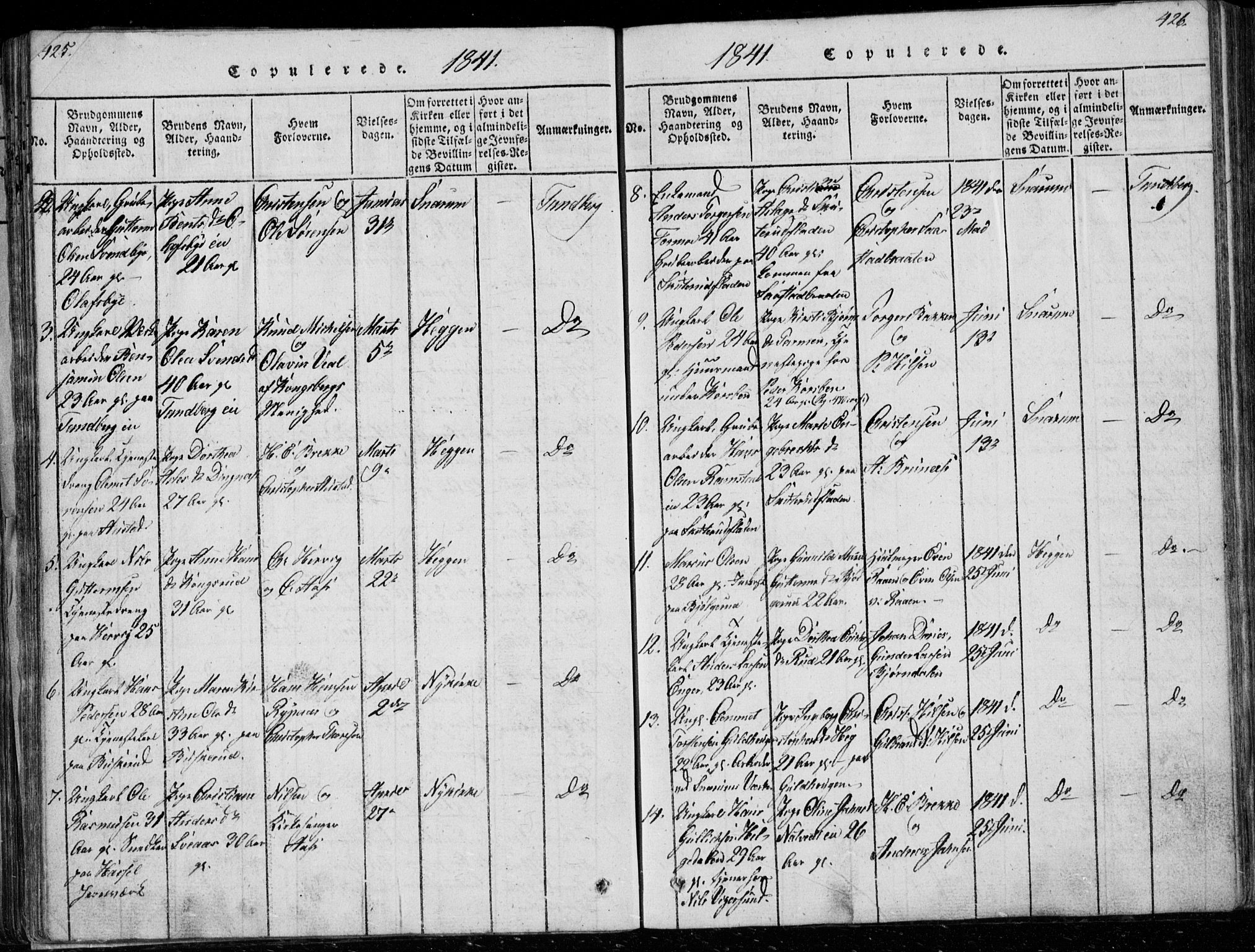 Modum kirkebøker, SAKO/A-234/G/Ga/L0003: Parish register (copy) no. I 3, 1832-1842, p. 425-426