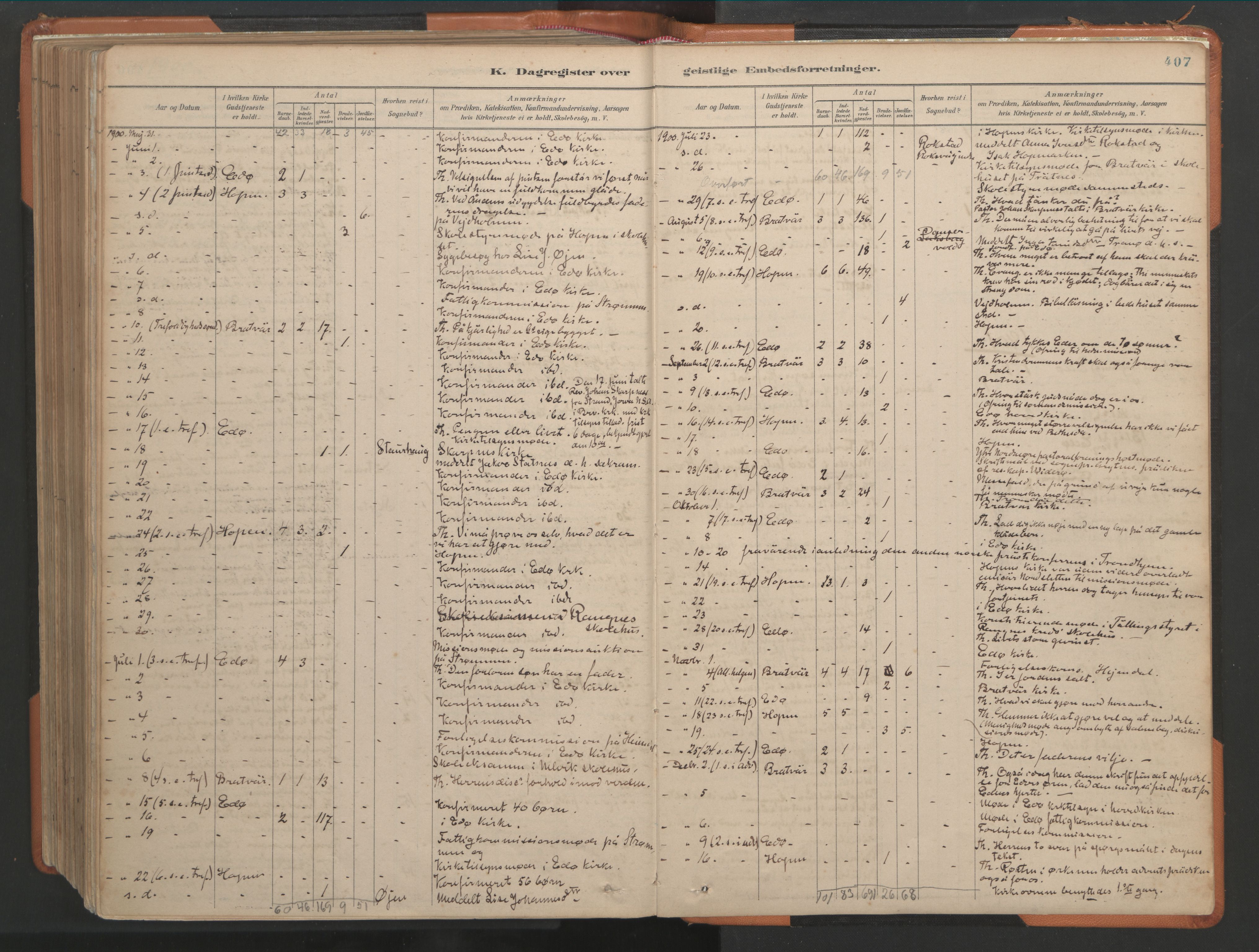 Ministerialprotokoller, klokkerbøker og fødselsregistre - Møre og Romsdal, AV/SAT-A-1454/581/L0941: Parish register (official) no. 581A09, 1880-1919, p. 407