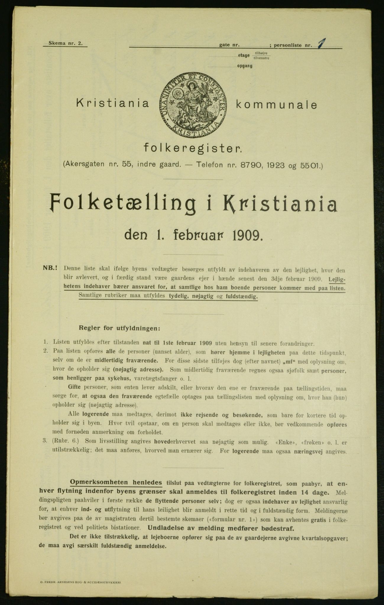 OBA, Municipal Census 1909 for Kristiania, 1909, p. 21855