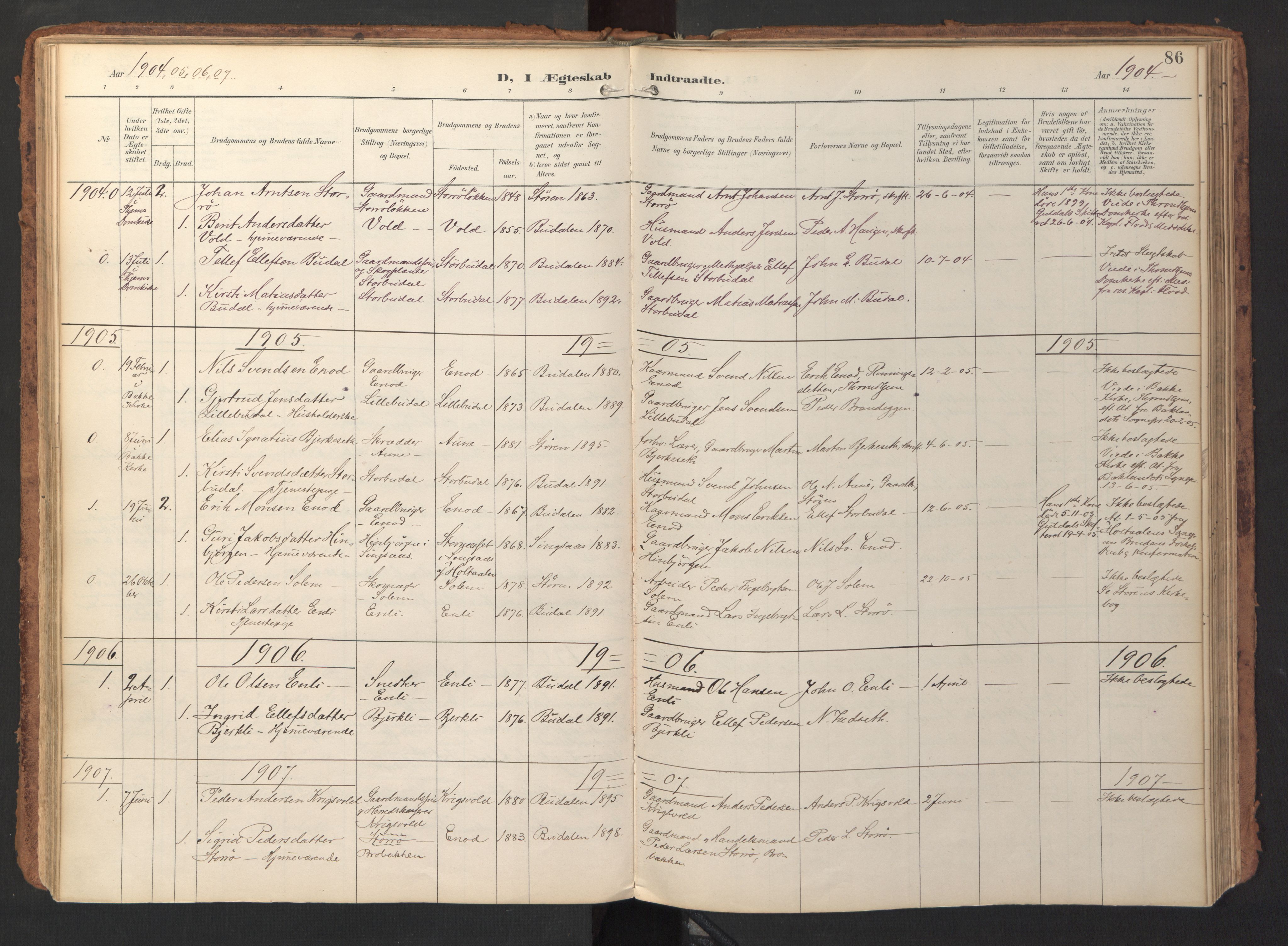 Ministerialprotokoller, klokkerbøker og fødselsregistre - Sør-Trøndelag, SAT/A-1456/690/L1050: Parish register (official) no. 690A01, 1889-1929, p. 86