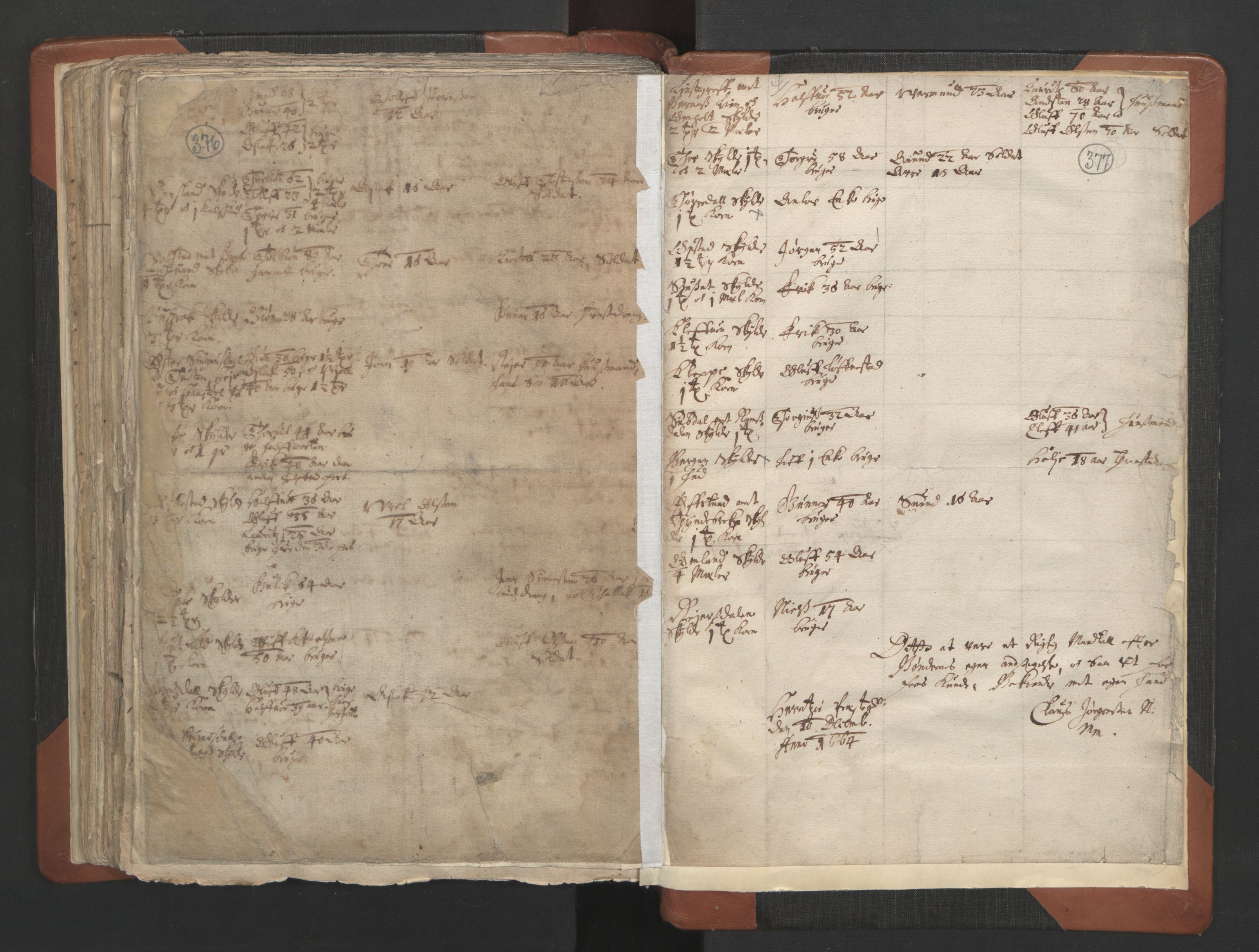 RA, Vicar's Census 1664-1666, no. 12: Øvre Telemark deanery, Nedre Telemark deanery and Bamble deanery, 1664-1666, p. 376-377