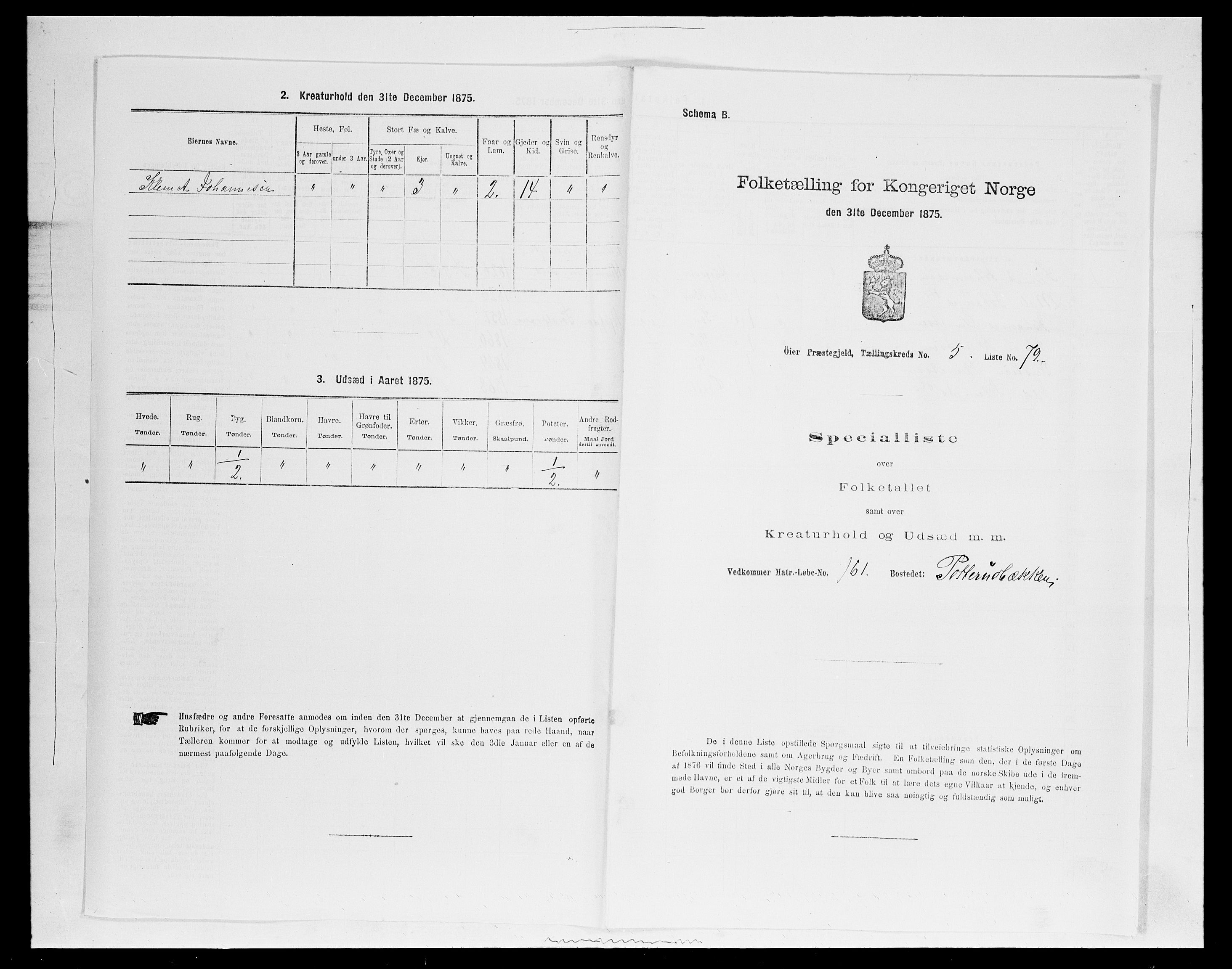 SAH, 1875 census for 0521P Øyer, 1875, p. 1112