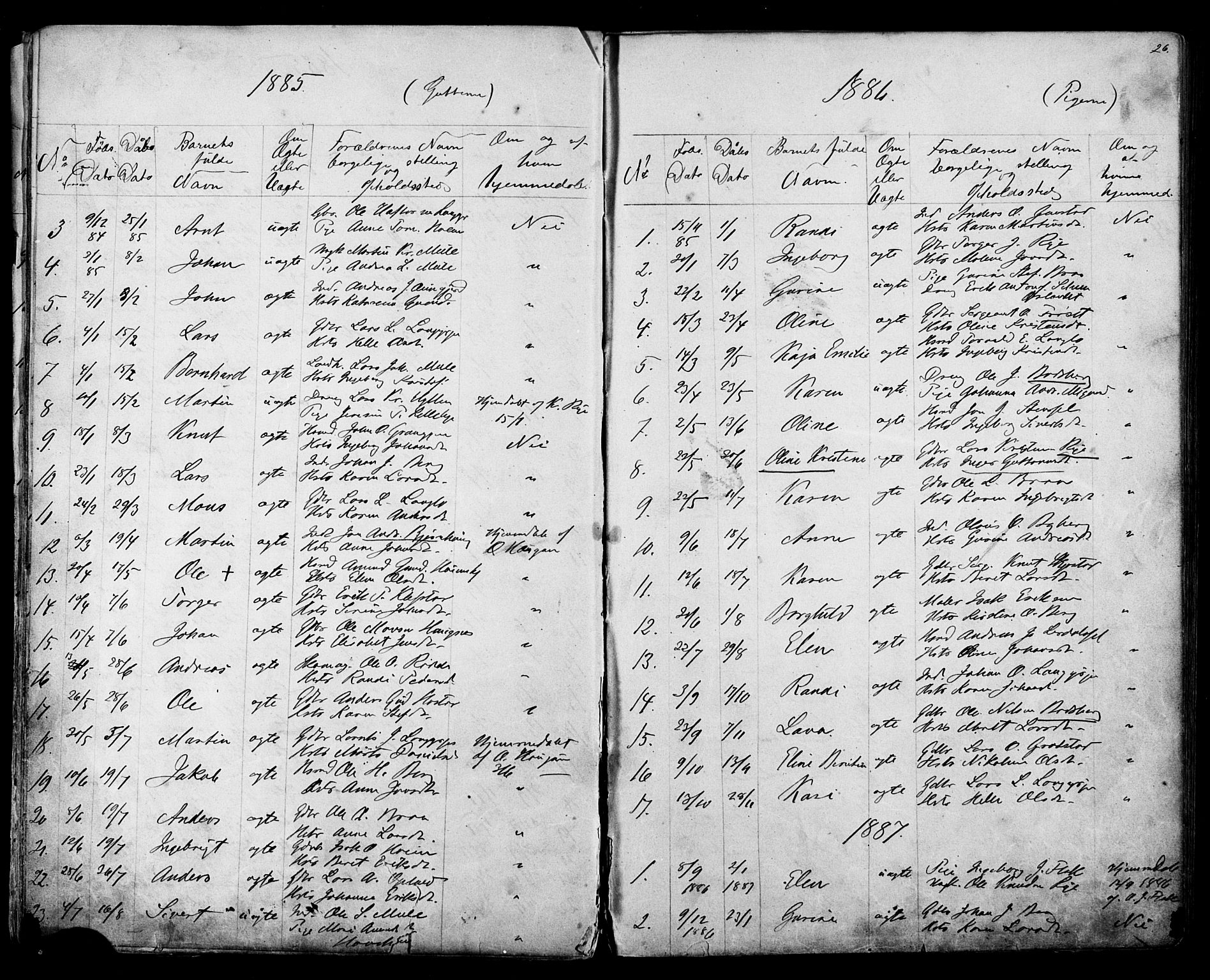 Ministerialprotokoller, klokkerbøker og fødselsregistre - Sør-Trøndelag, SAT/A-1456/612/L0387: Parish register (copy) no. 612C03, 1874-1908, p. 26