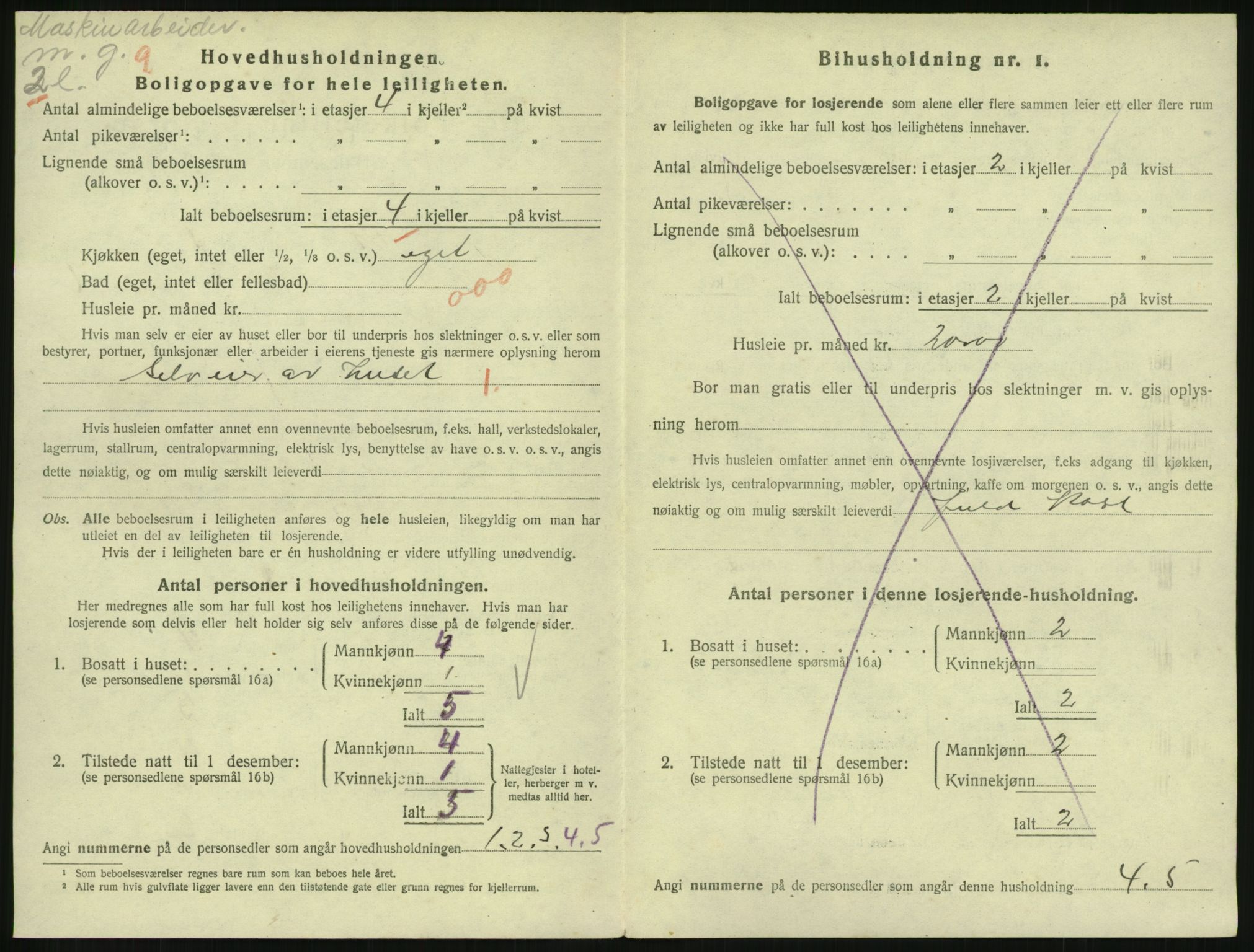 SAH, 1920 census for Lillehammer, 1920, p. 2579