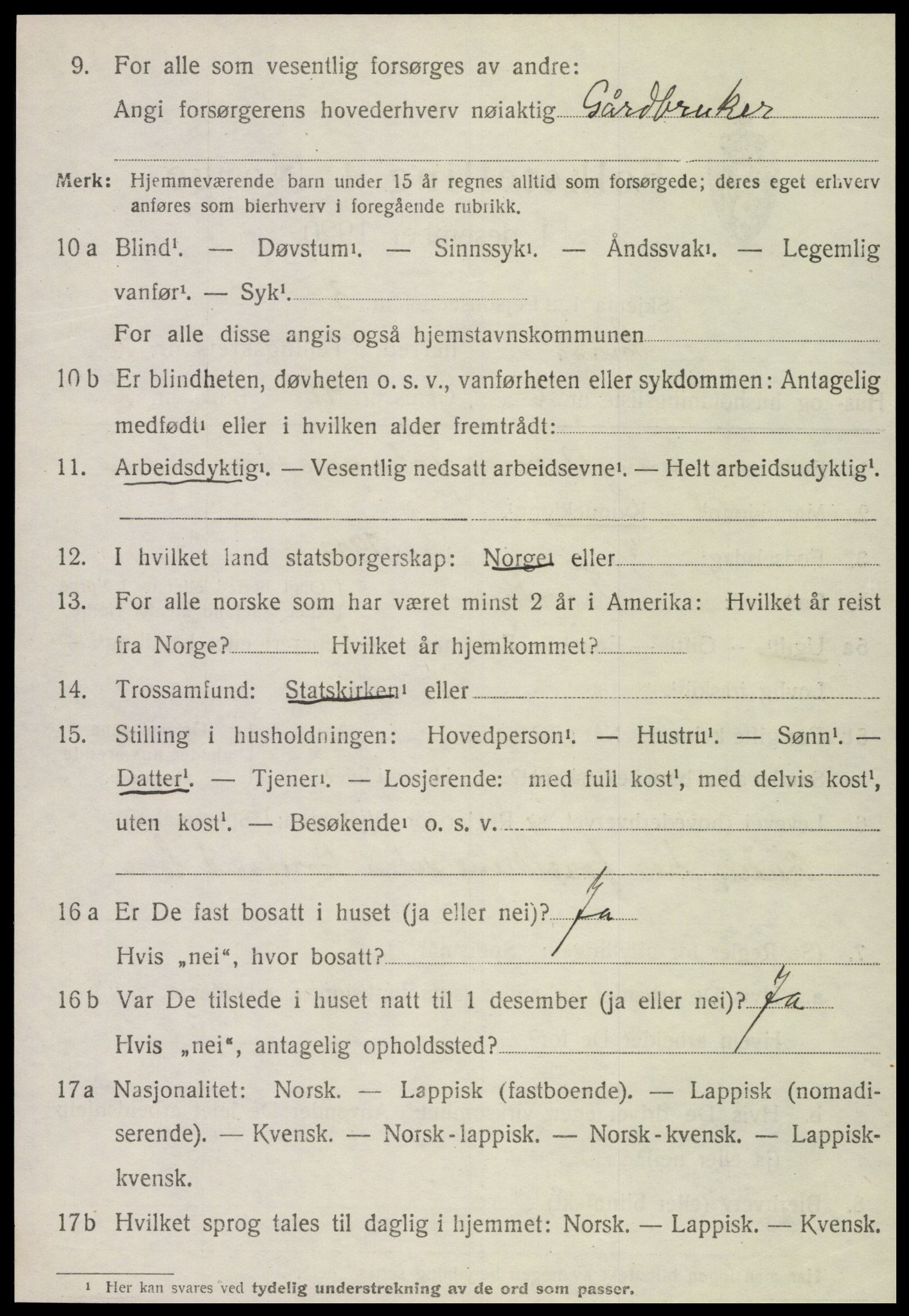 SAT, 1920 census for Snåsa, 1920, p. 3729