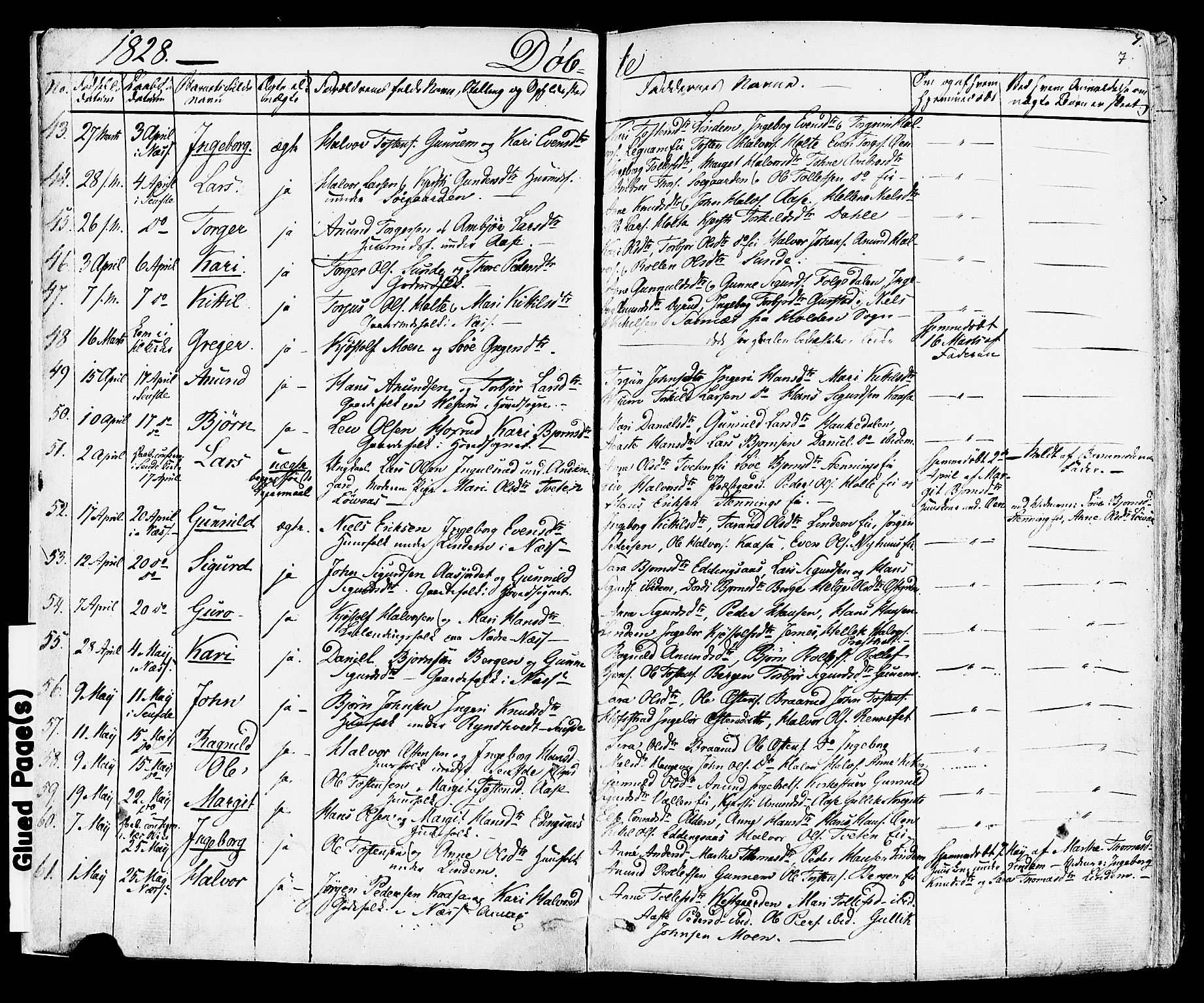 Sauherad kirkebøker, SAKO/A-298/F/Fa/L0006: Parish register (official) no. I 6, 1827-1850, p. 7
