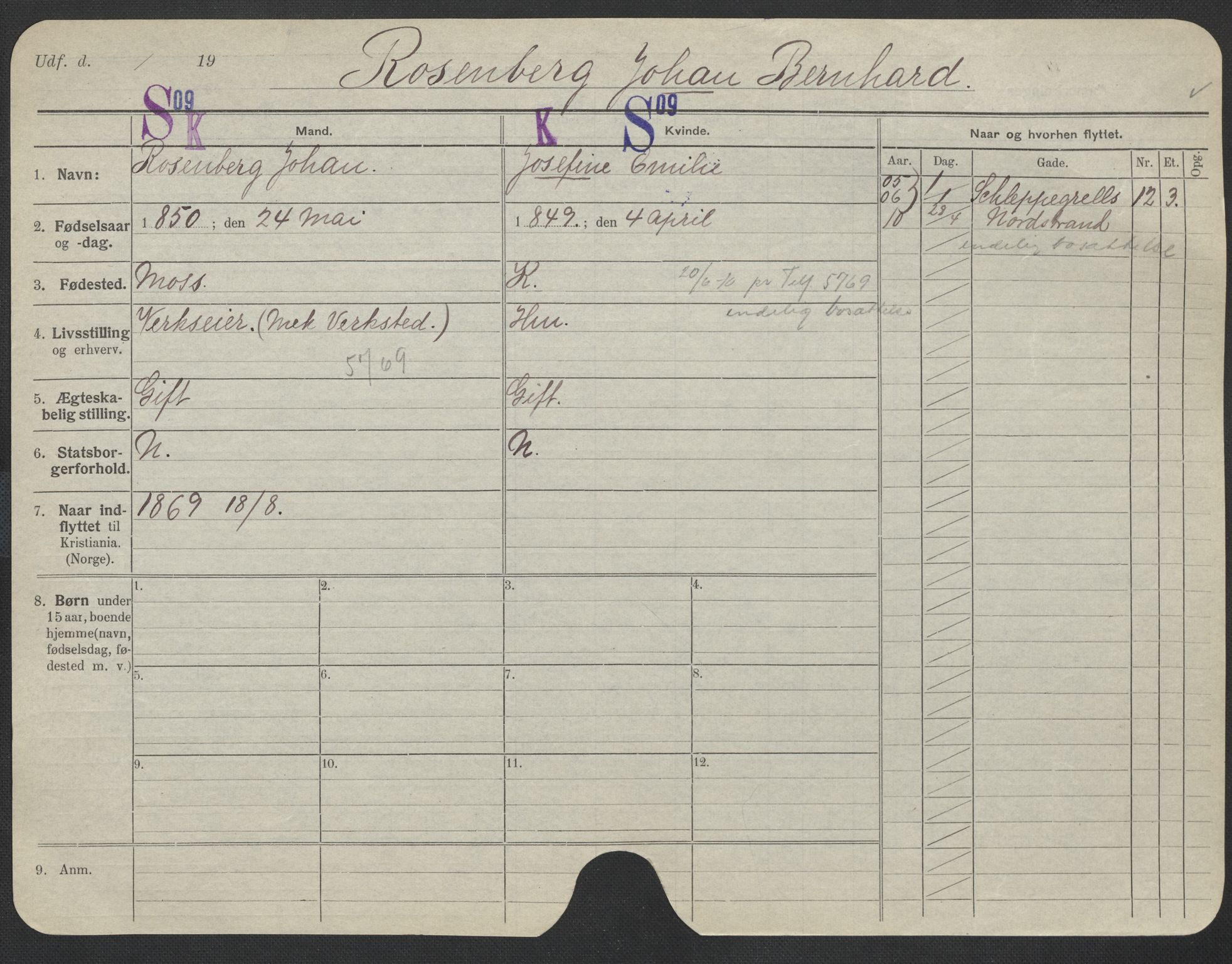 Oslo folkeregister, Registerkort, SAO/A-11715/F/Fa/Fac/L0009: Menn, 1906-1914, p. 651a
